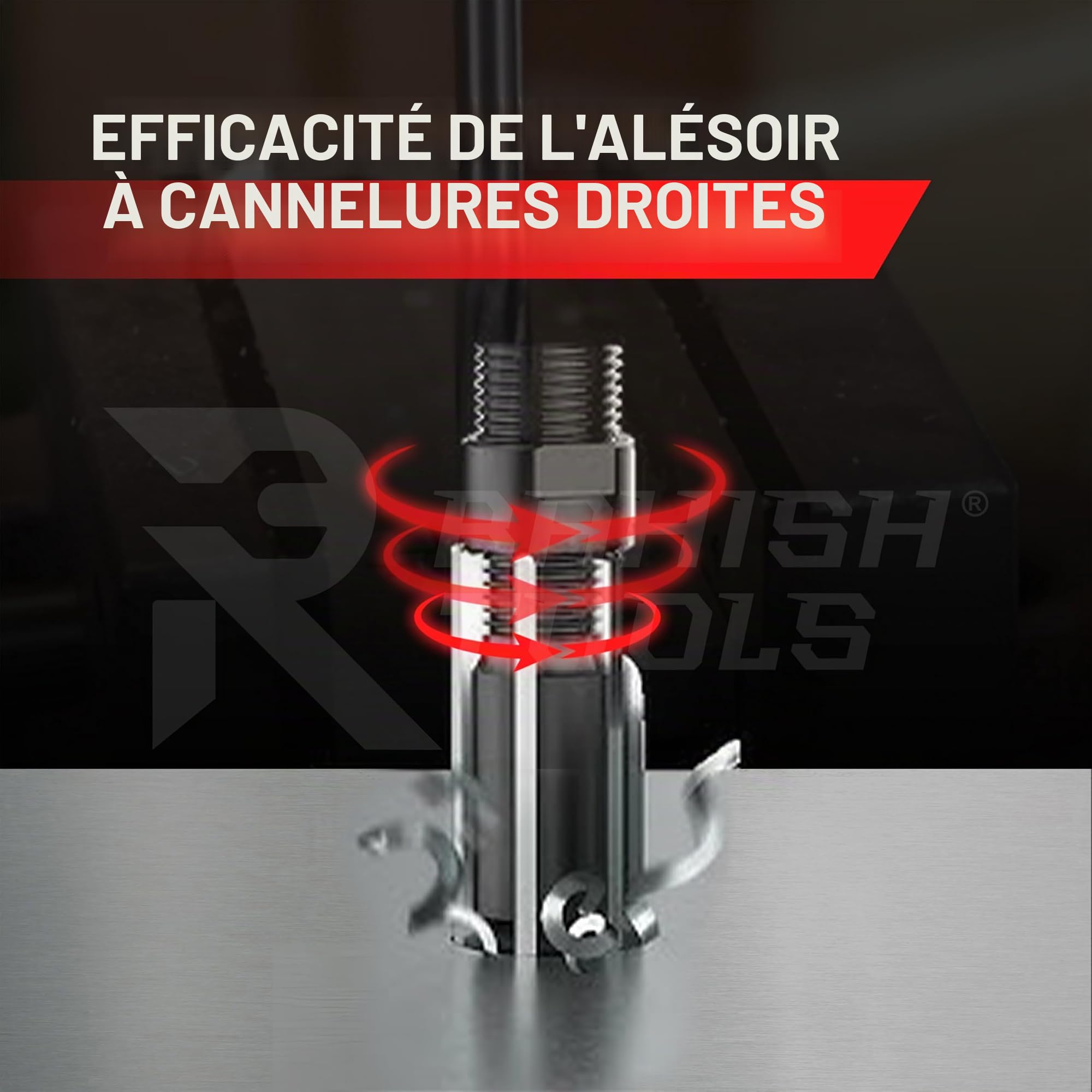 Alésoir manuel réglable H4 à H14 Tailles – 15/32" à 1-1/2" Outil d'alésage pour une finition précise des trous avec 6 lames en acier au carbone – Outils à main pour métal et bois – 11,90