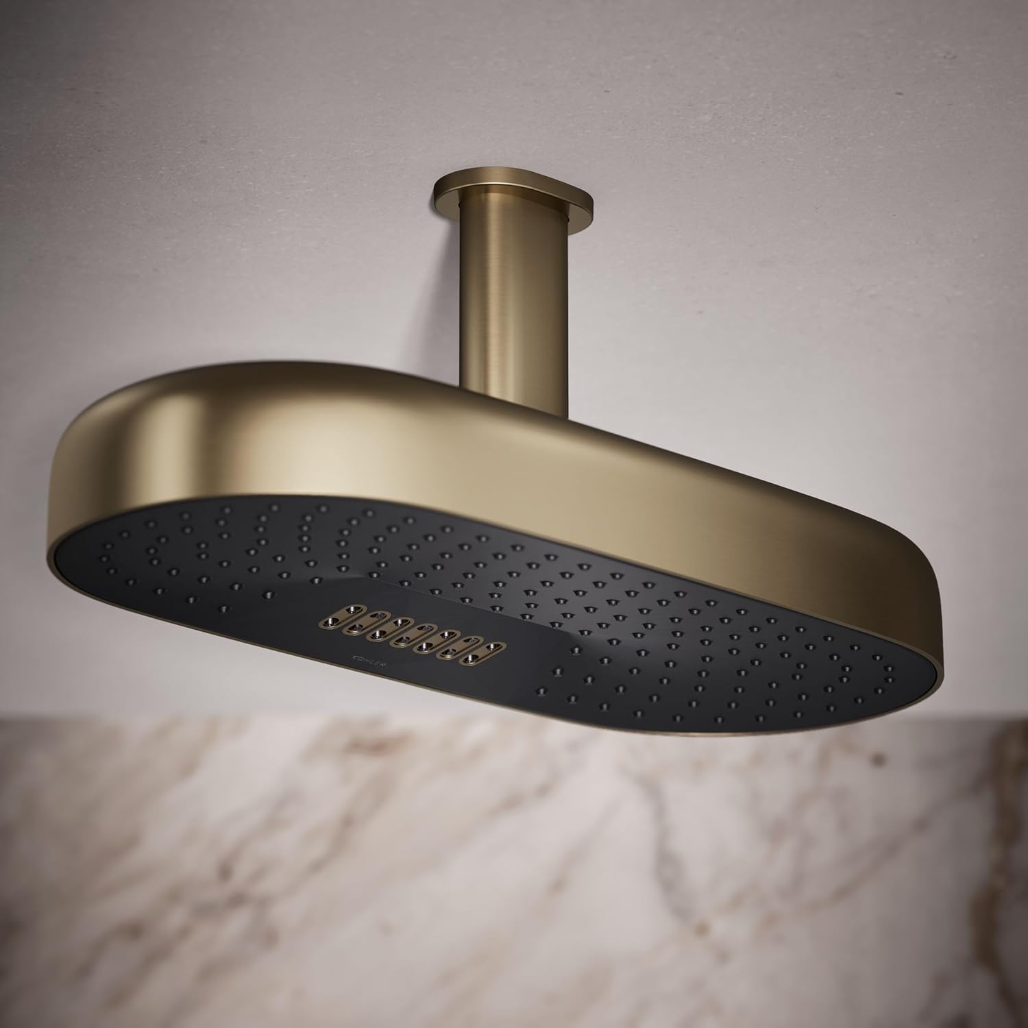 Kohler 26297-BV Statement® Oblong 18" two-function rainhead, 2.5 gpm, Vibrant Brushed Bronze