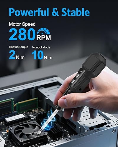 Miniatura 2 de AMIR Destornillador eléctrico inalámbrico, juego de destornilladores eléctricos recargables, kit de herramientas de reparación automática portátil