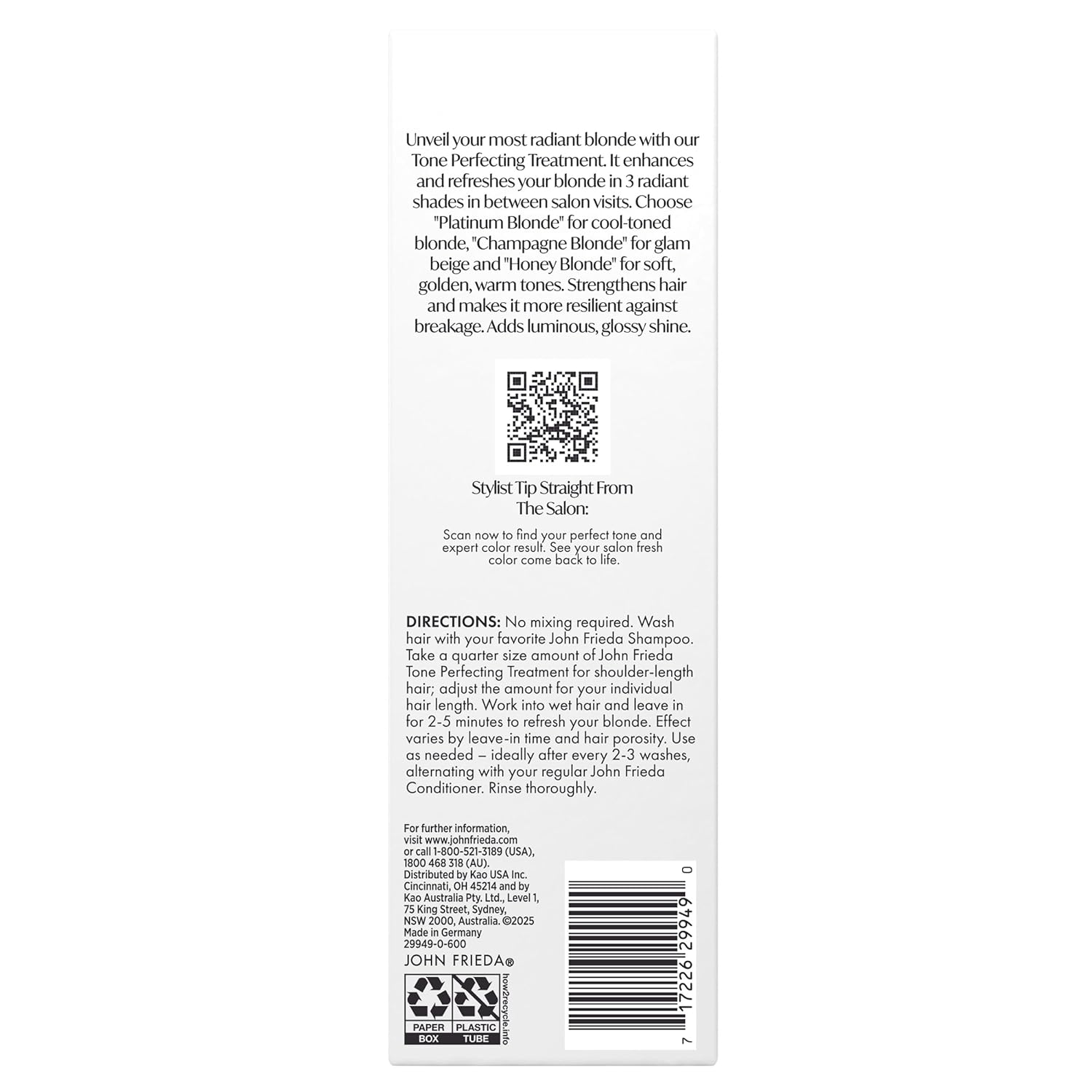 John Frieda Salon Blonde Champagne Tone Perfecting Treatment with Protein-Peptide Complex, Hair Toner, Toner for Blonde Hair 4 fl oz - Image 12