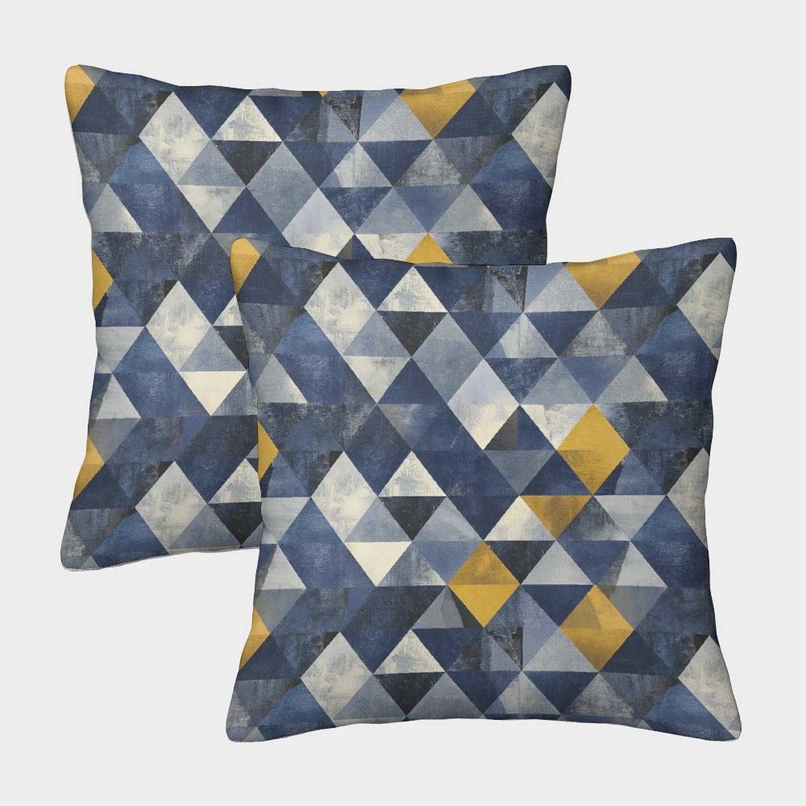Geometric Patterns Cushion Cover Set of 2 Decorative Machine Washable Pillowcases Square Cushions with Invisible Zipper Cushion Covers for Sofa Car Bed Outdoor Decor Throw Pillow Case 45x45cm
