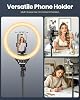UBeesize Anillo de Luz LED de 12'' con Trípode de 62'', Luz Selfie para Grabación de Video, Transmisión en Vivo, TikTok y YouTube, Compatible con iPhone y Android (Negro) 6