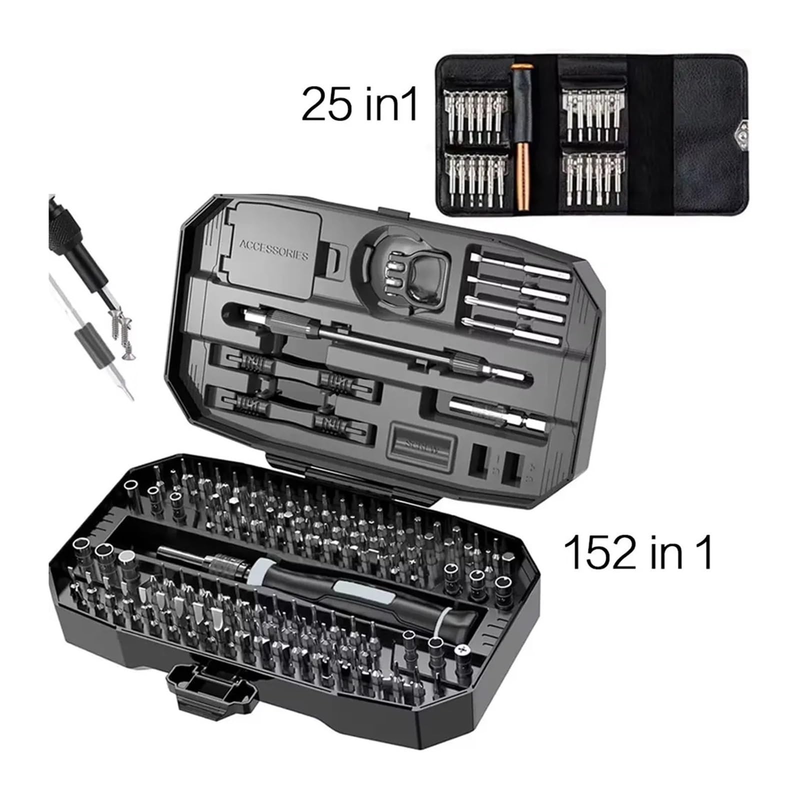 Kit de destornillador precisión magnético 25 152 en 1 puntas Torx T5 T6 for reparación portátiles