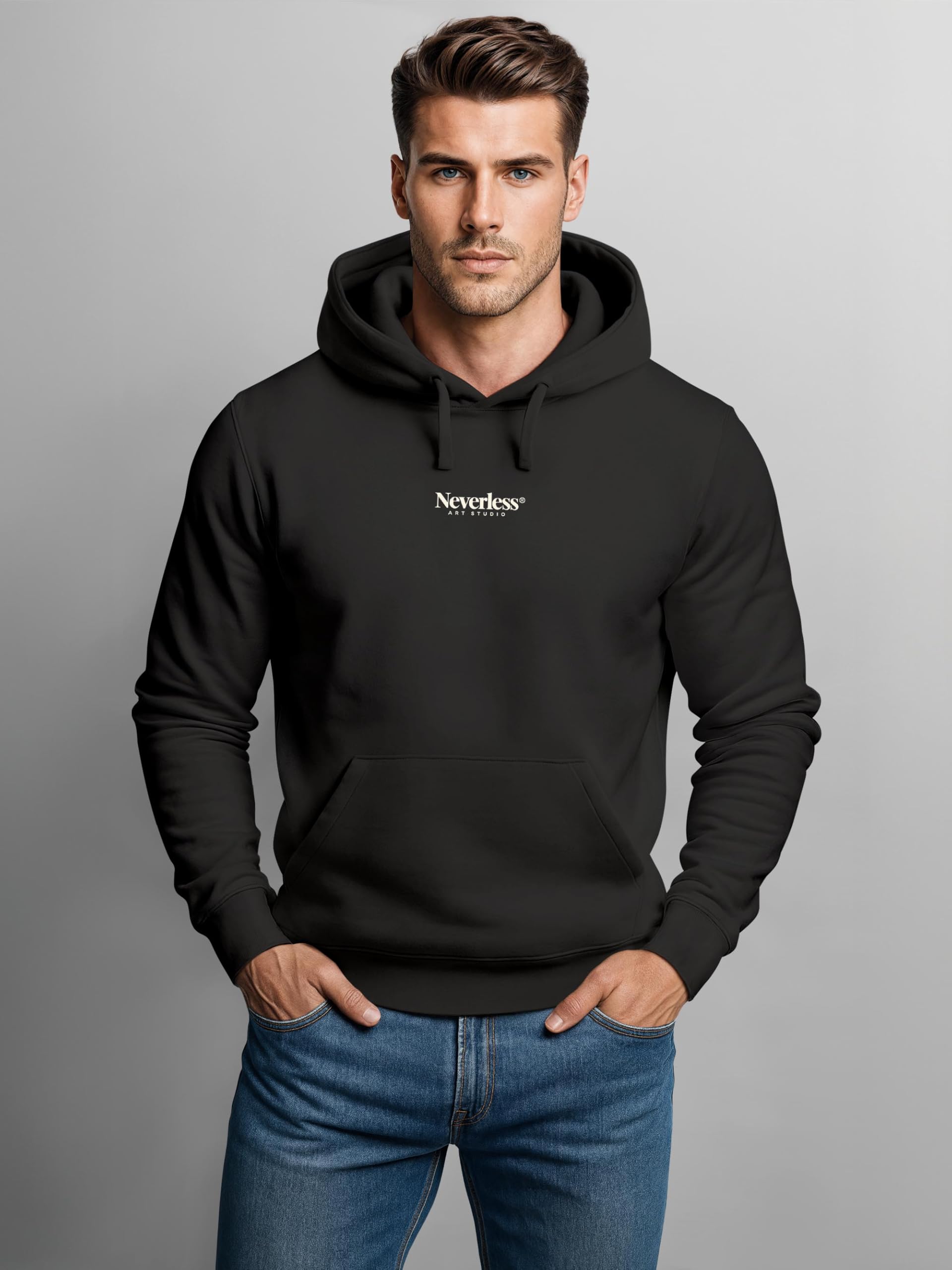 Neverless® Herren Hoodie Backprint - Orchideen