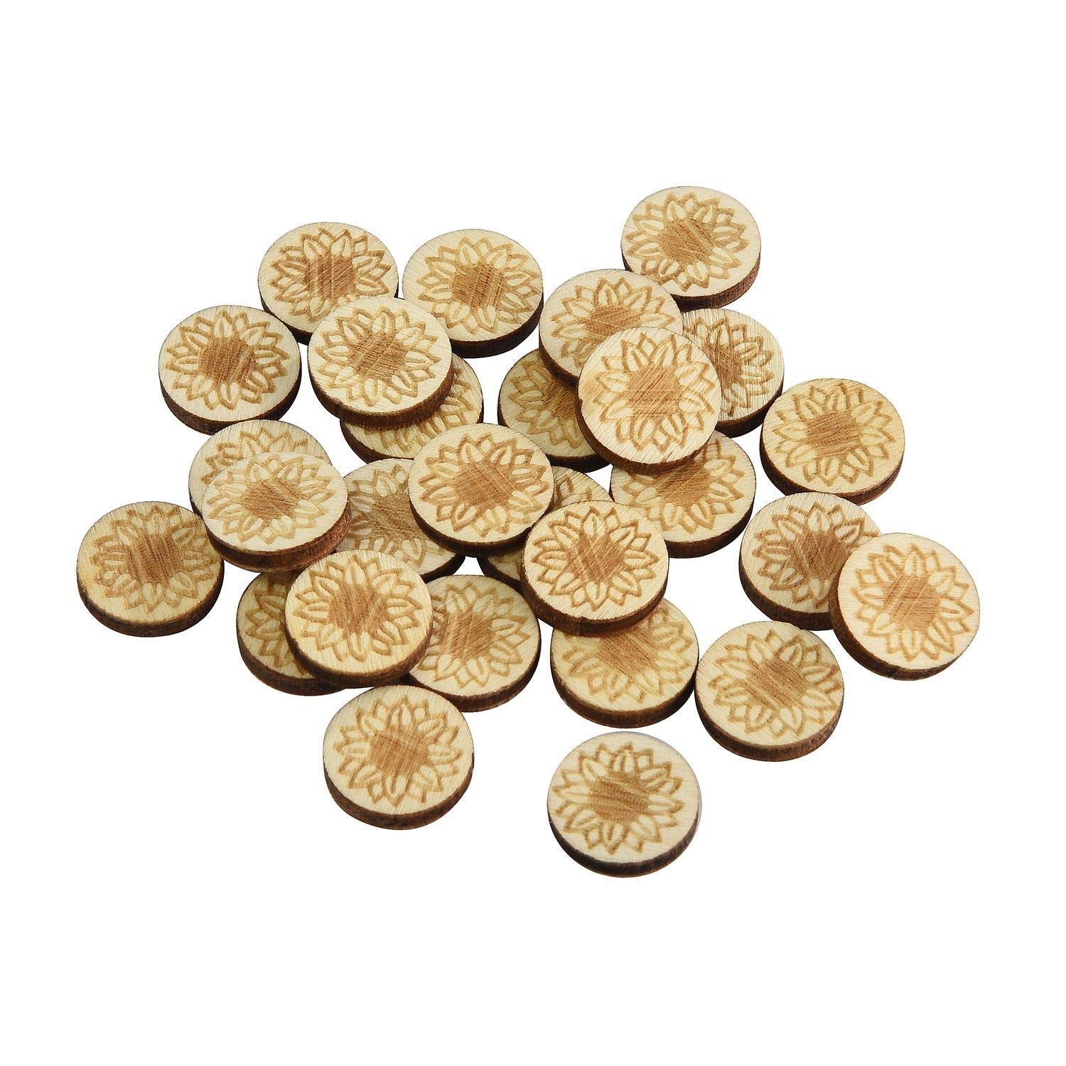 60 Pcs Mini Wood Stud Earring Blanks Laser Cut Craft Wood Shapes (Sunflower)