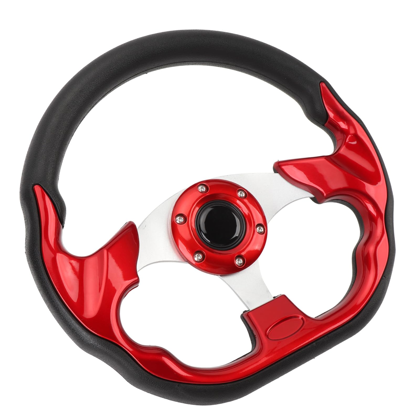 13-Zoll-Sportlenkrad Im Rennstil mit Verbessertem Grip, für Pumaterial, Leichtgängiger Handhabung, Einfacher Installation, Geeignet für die Meisten Fahrzeuge und Rennwagen, für (Rot)