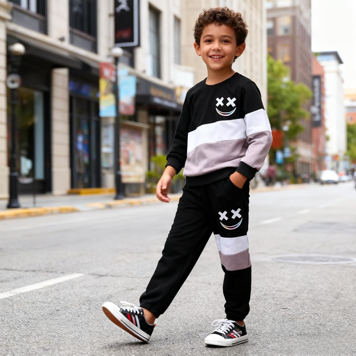 Size 3-12 Years Toddler Boys Clothes 2 Piece Long Sleeve Sweatshirt & Pants Casual Kids Boy Fall Winter Outfits Set - Image 3