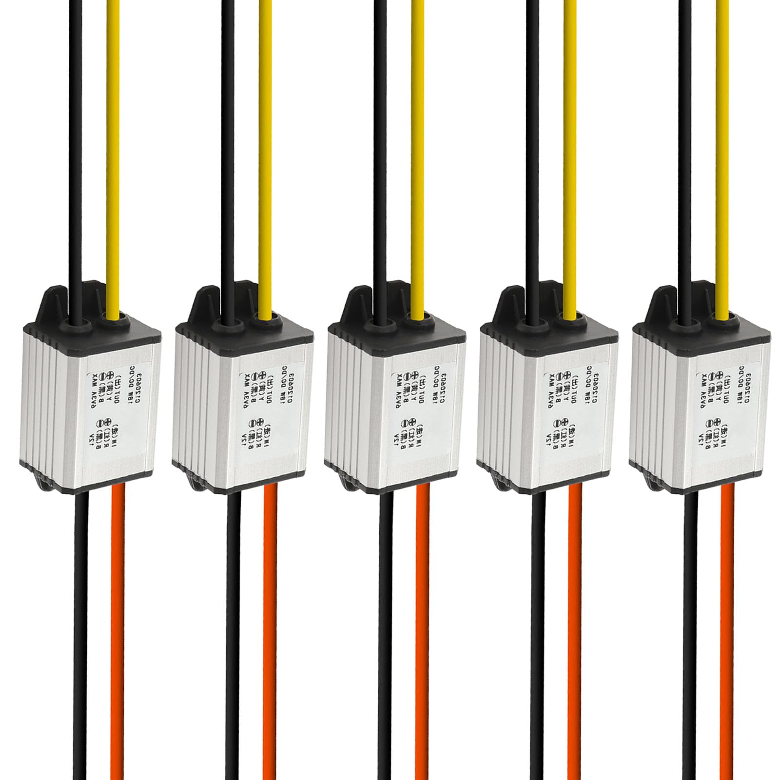 5Pcs 12V to 6V Car Power Voltage Converter DC 9V-22V 12V to 6V Buck Voltage 3A 18W Waterproof DC Step Down Volt Module Power Supply Board Compatible with Car Vehicle Automotive LED Display Radio