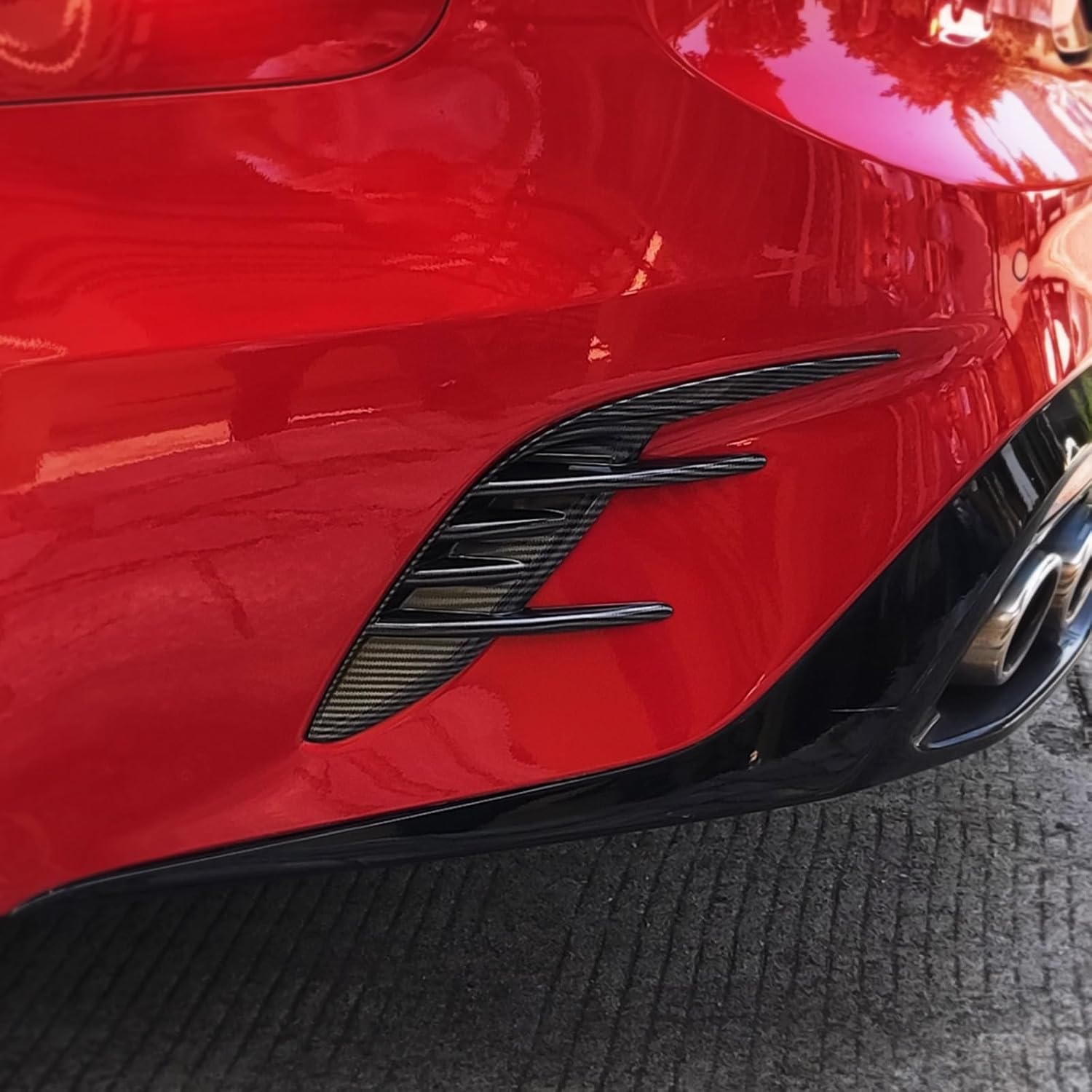 YOUTOOCAR 2PCS Rear Fog Light Trim Covers Compatible with Kia Stinger 2018-2023 Accessories (Carbon Fiber Pattern, Rear)