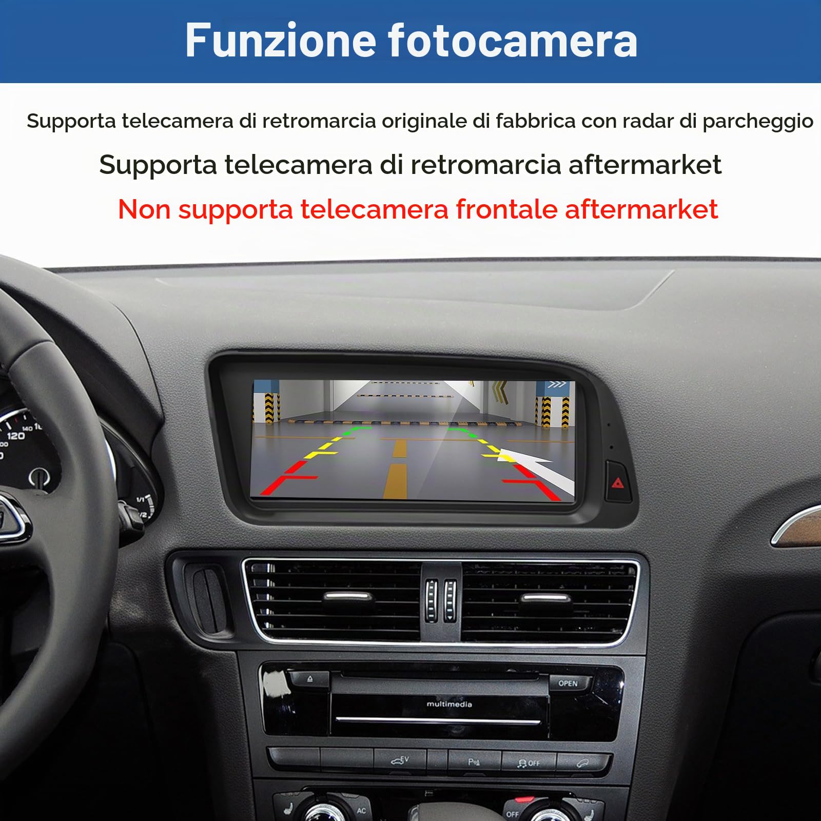 Road Top Autoradio CarPlay 8,9" per Audi Q5 con 3GMMI 2009-2017 | Schermo Touchscreen Linux HD IPS, CarPlay senza fili, Android Auto, MirrorLink, Navigazione, Autoradio Bluetooth