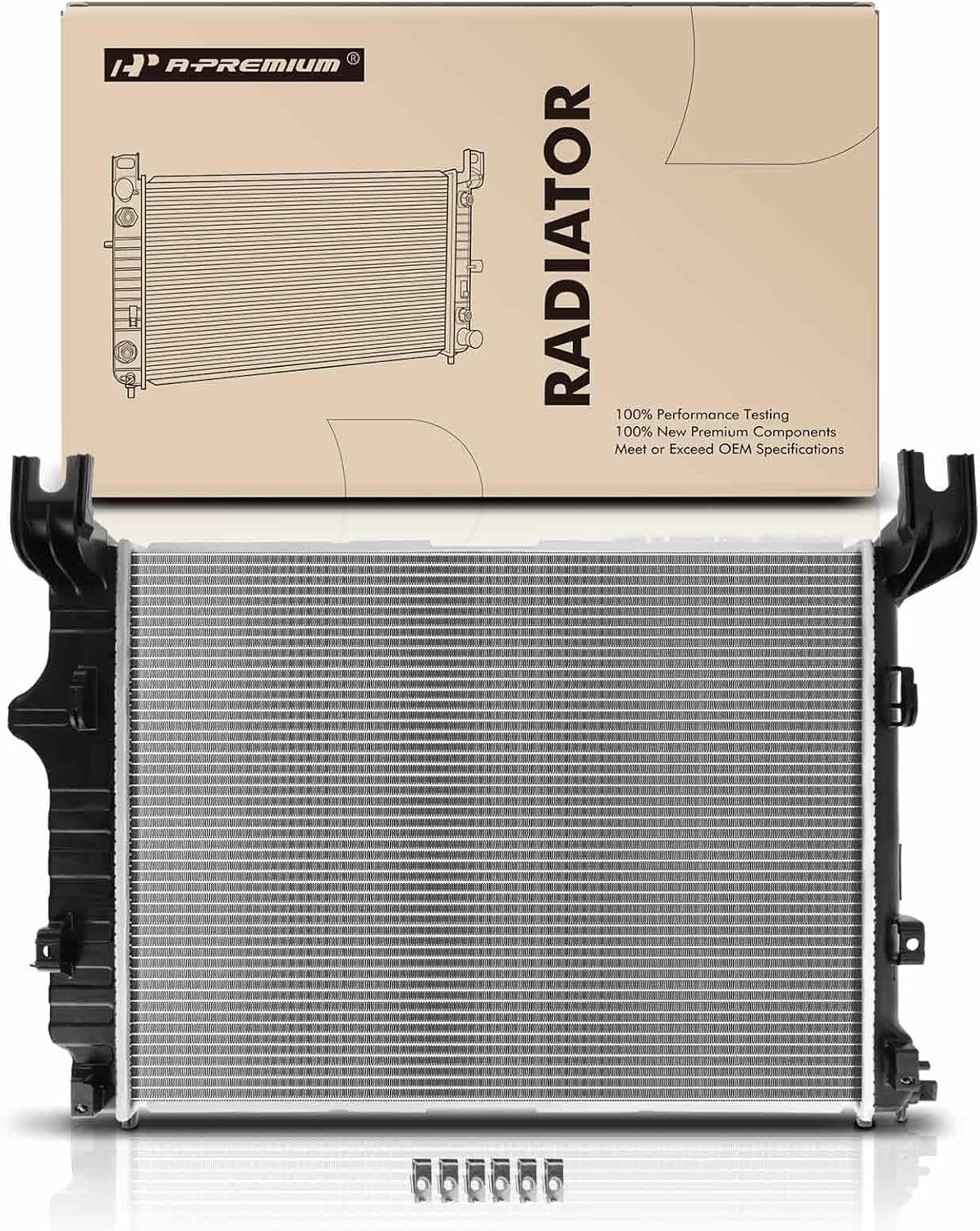 A-Premium Engine Coolant Radiator Assembly with Transmission Oil Cooler Compatible with Dodge Dakota 2000-2004, Durango 2000-2003, Auto Trans., Replace# 55056425AA, 55056426AA, 55056471AA