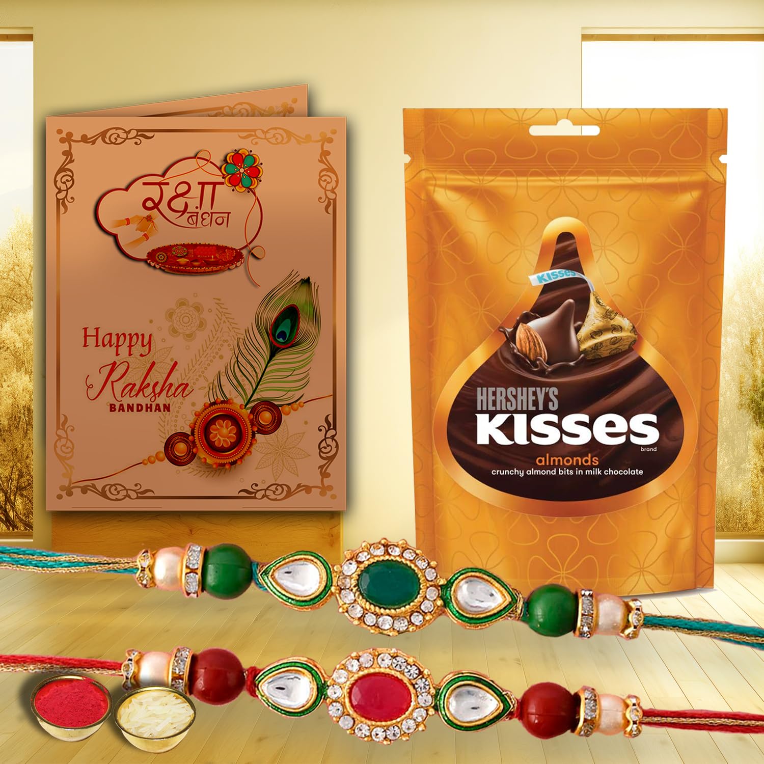 AWANI TRENDS Rakhi Chocolate Box Gift Combo Rakhi Set of 2 for Brother Boy Kids, Raksha Bandhan Kundan Rakhi with Chocolate Box for Brother BRo Bhaiya with Card (B0D7MZ7P9H) Amazon Price History, Amazon Price Tracker
