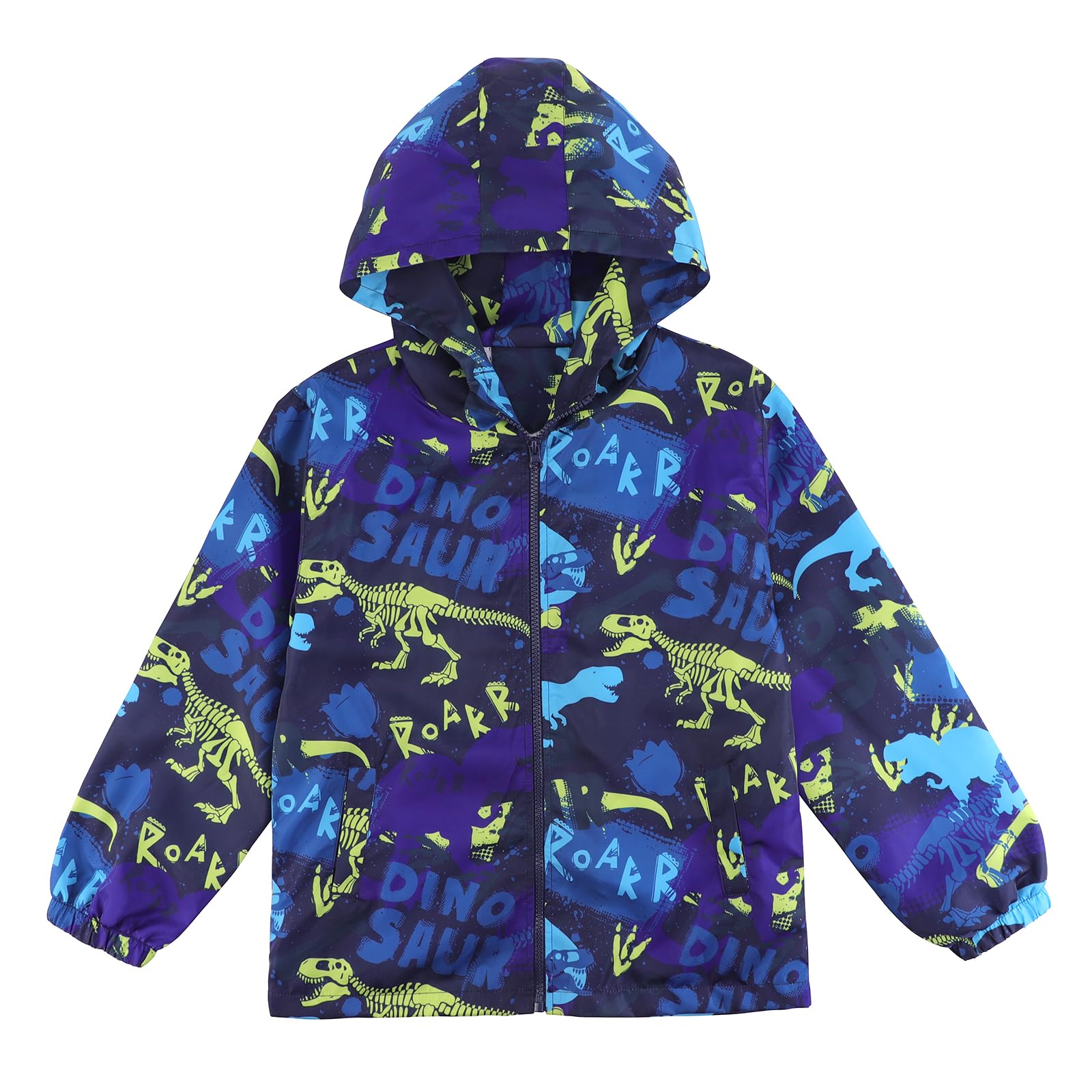 LACOFIA Jungen Wasserdichte Jacke Kinder Wasserabweisend Schule Übergangsjacke mit Kapuze und Gefüttert Leichte Outdoor Regenjacke für Kinder 3~12 Jahre