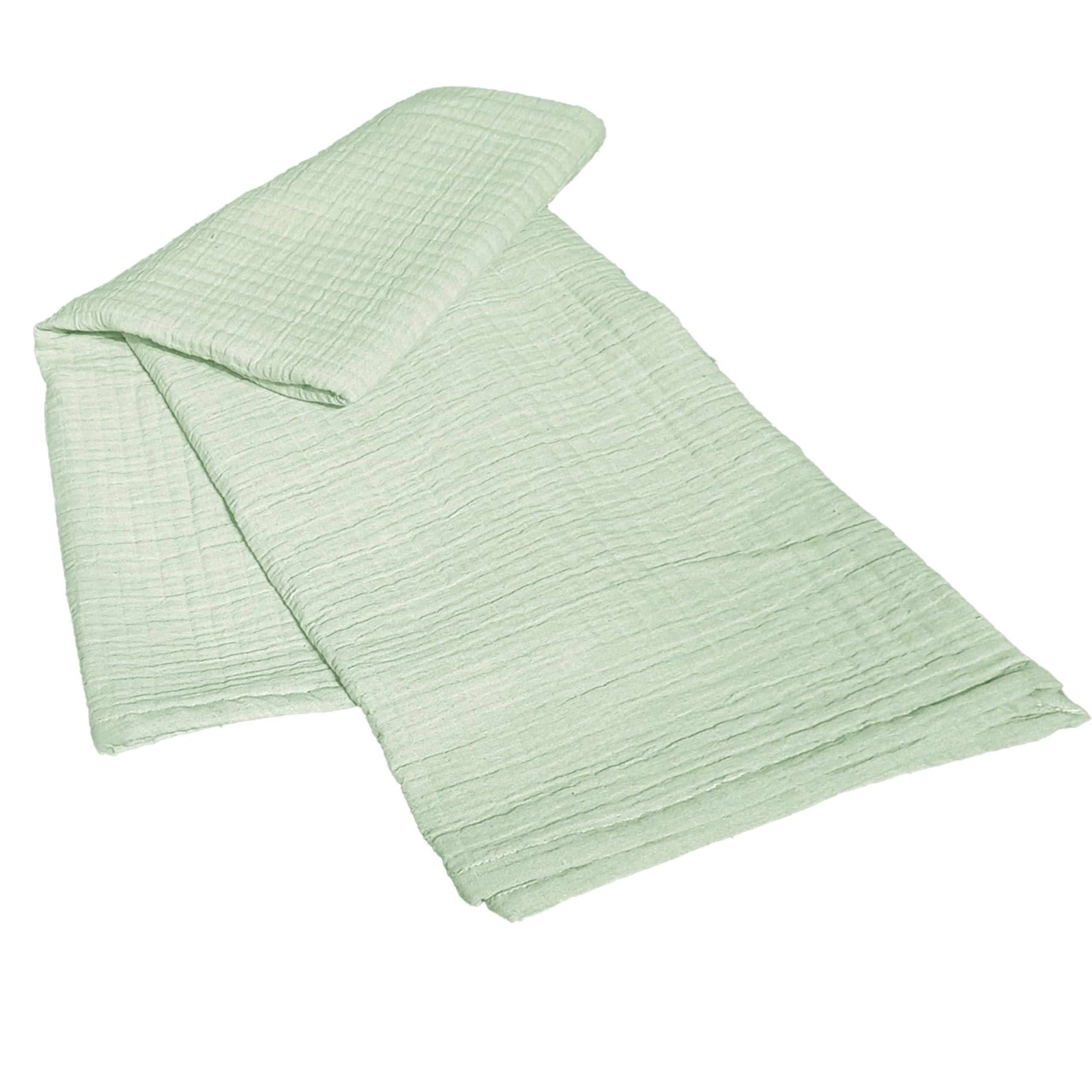 Olivia Rocco Hilton Throw Blanket Reversible Quilted Design Lightweight Super Soft Warm 100% Cotton Easy Care Sofa Couch Chair & Bed Overthrow 130x170cm, Sage Green