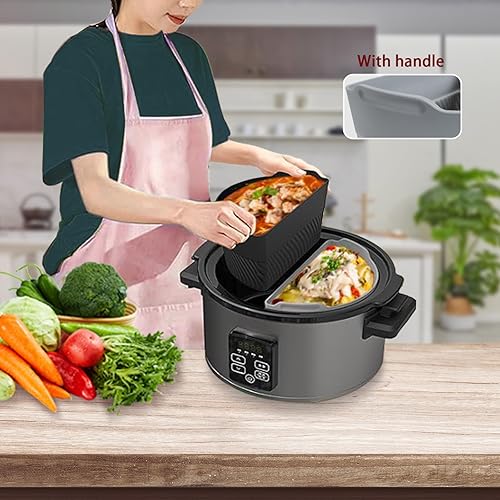 Miniatura 4 de WISRIGHT Revestimientos de silicona para olla de cocción lenta compatibles con olla de cocción lenta de 6 a 8 cuartos de galón, divisor de cocción