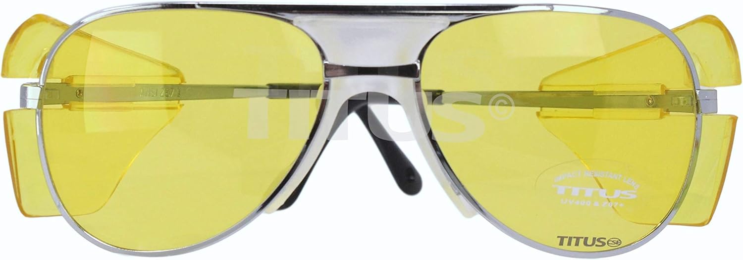 TITUS G77 Premium Metal Frame Aviator Z87+, Z87.1 Safety Glasses Side Shield Motorcycle Shooting DOT ANSI CE Approved Eyewear - Image 5