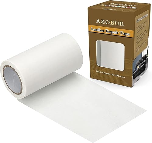 Azobur Parche adhesivo de cuero para reparación de sofás, asientos de automóvil, bolsos, chaquetas, parche de primeros auxilios