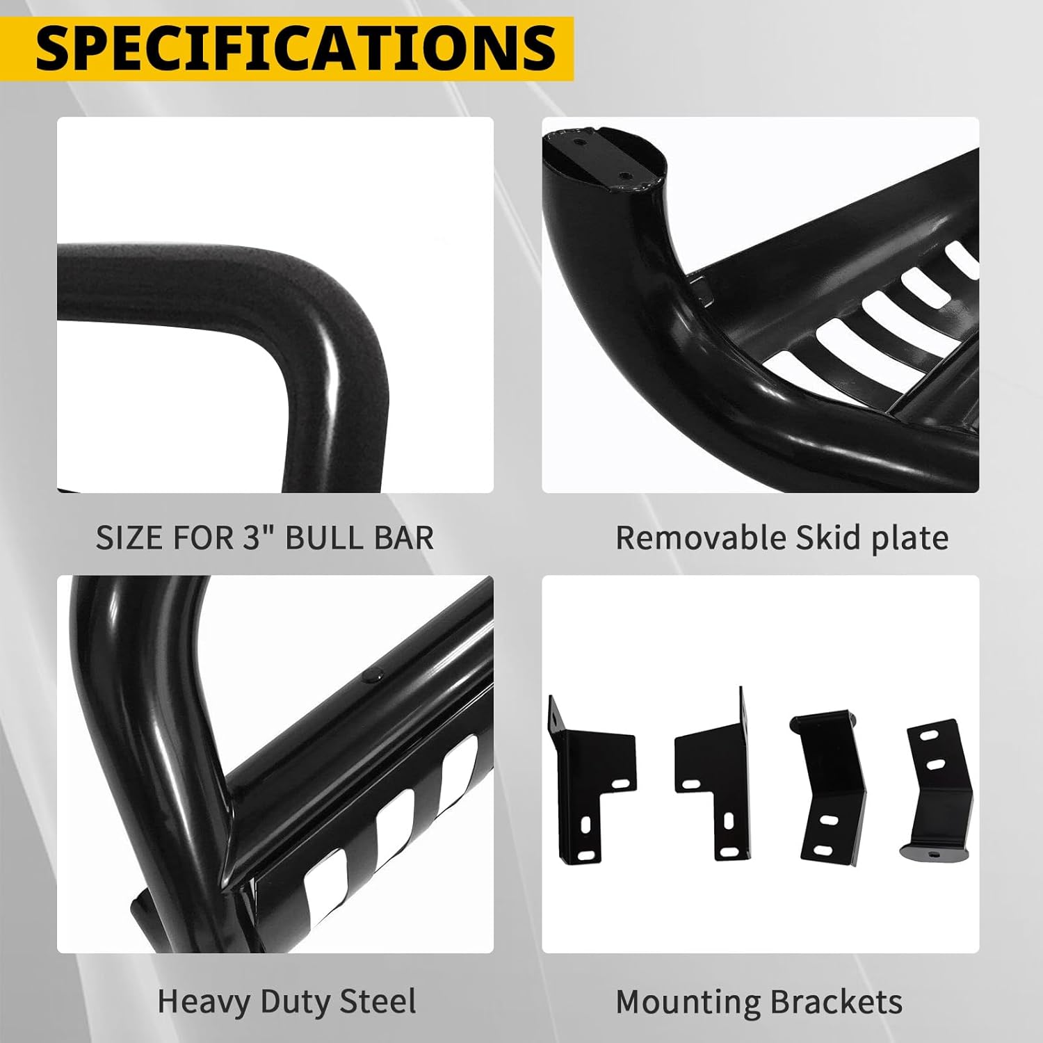 MOTORHOT Bull Bar Push Bumper Grille Guard Compatible With 2005-2015 Toyota Tacoma Front Bumper Brush Guard Accessories-Black