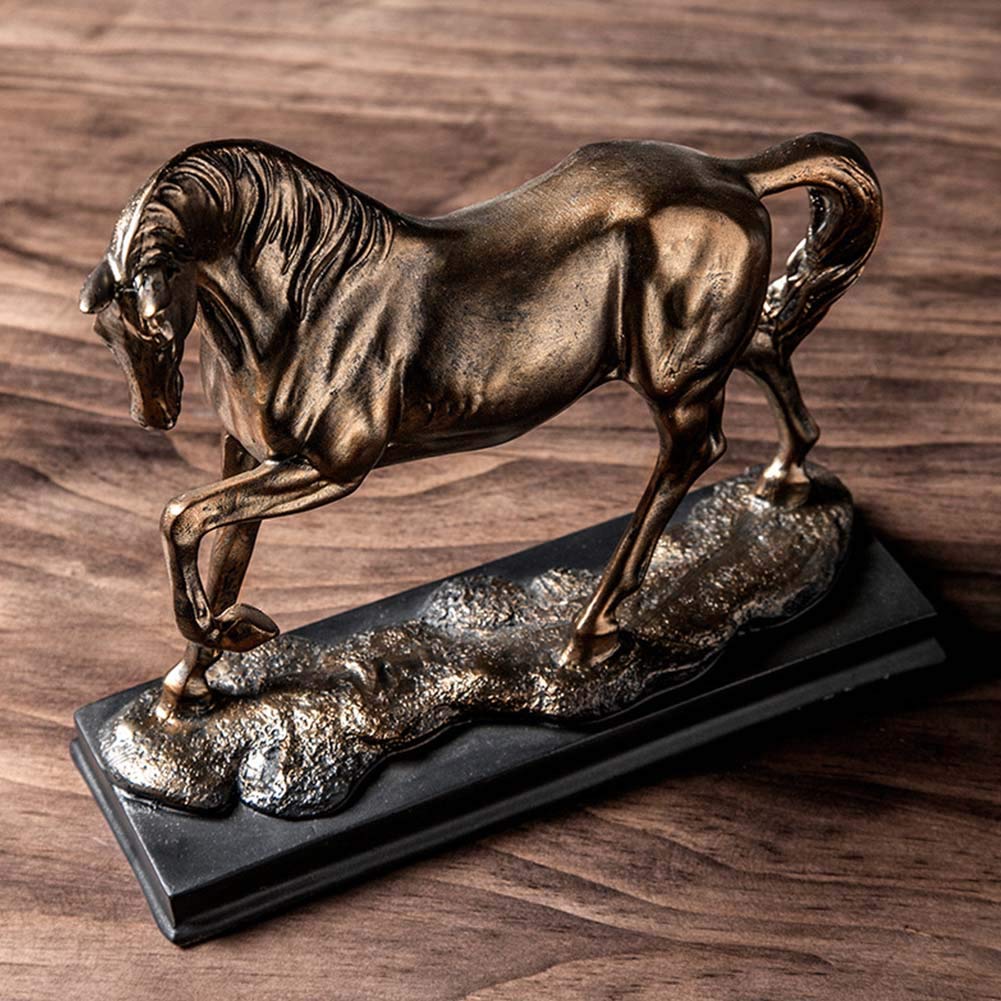 Konia statuetka figurka bieganie zwierzę prosta sztuka rzeźba ozdoba salon biuro dekoracje, A