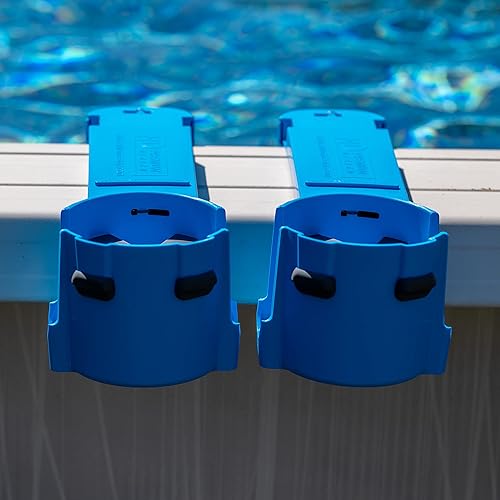 Portavasos junto a la piscina para piscina sobre el suelo 2 unidades, negro solo para piscinas superiores cuadradas, no compatible con barra Portavasos junto a la piscina para piscina sobre el suelo 2 unidades, negro solo para piscinas superiores cuadradas, no compatible con barra