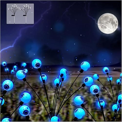 Miniatura 1 de Luces solares de jardín para decoración de Halloween al aire libre, 2 paquetes en total de 16 luces LED de Halloween para jardín, patio, camino,