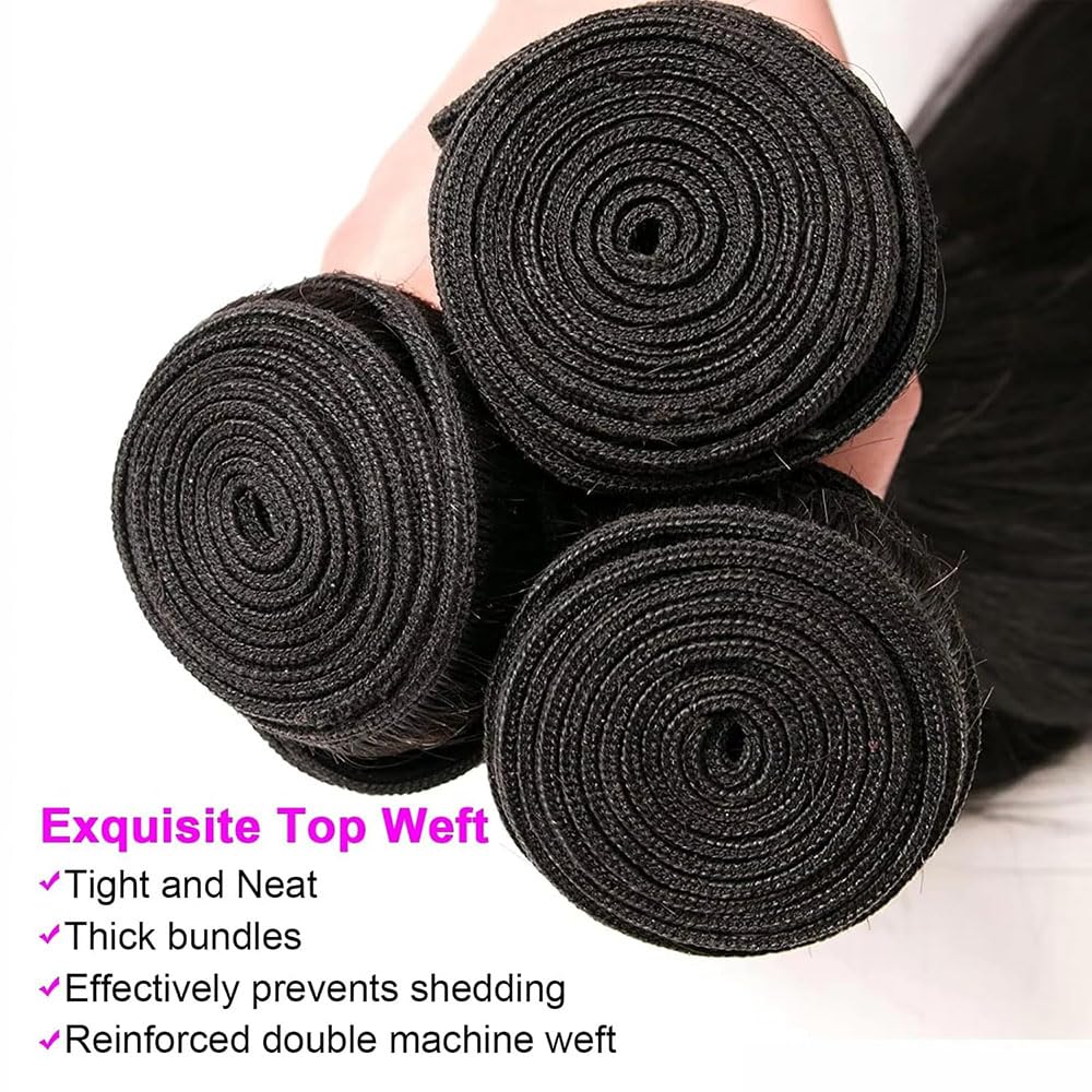 Echthaar Tressen Zum Einnähen Loose Deep Wave Human Hair Bundles Double Weft Extensions 3 Bündel 50g/Per Remy Haar Natural Black Colore for Woman 30 32 34 Zoll