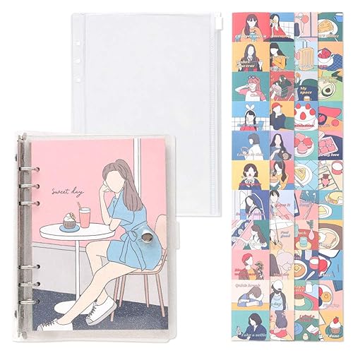 Monolike A5 Fall in NEWTRO - Juego de diario para café agenda académica semanal y mensual con cubierta de PVC bolsa con cremallera calcomanía