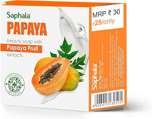 Koya's Herbal Saphala Papaya Soap,100g (Each) (Pack of 12)