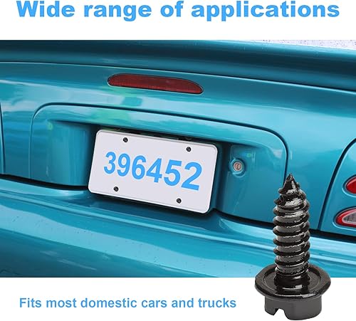 Miniatura 6 de Kit de tornillos para placa de matrícula a prueba de óxido, kit de tornillos de acero inoxidable antirrobo para automóvil, pernos de montaje