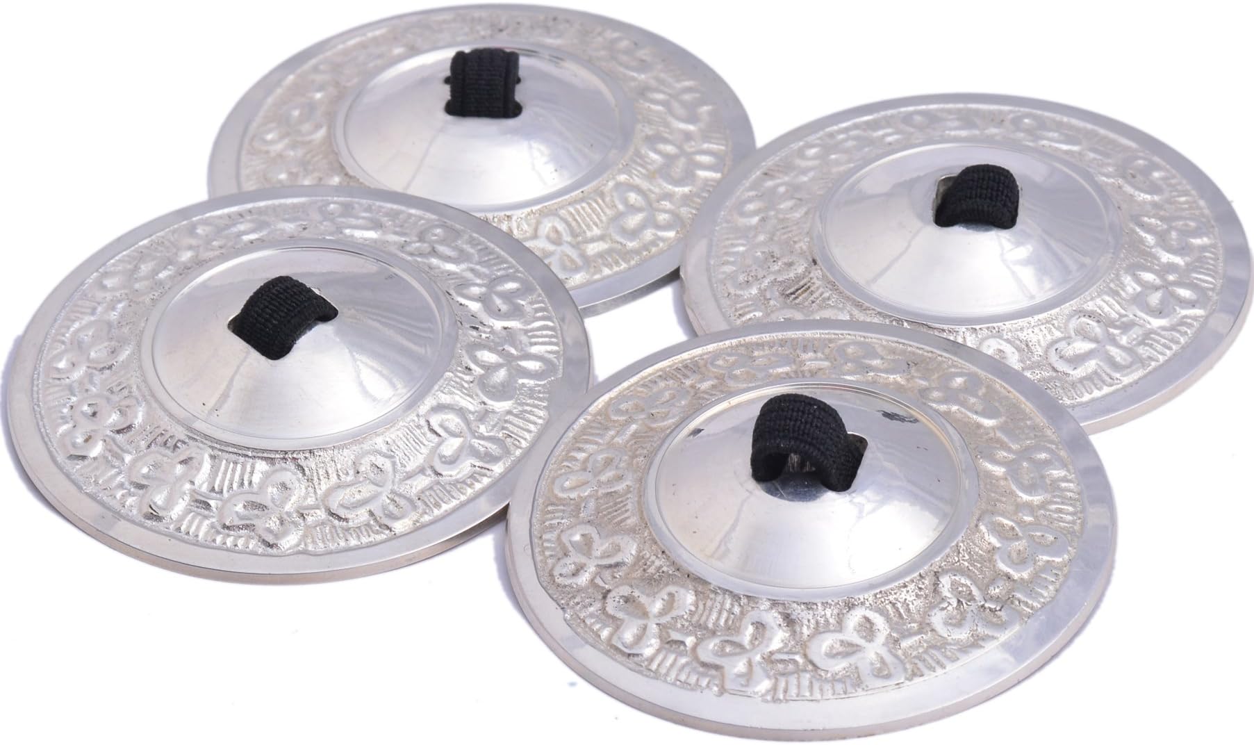 Wevez® Women's 2 Pairs of Belly Dancing Finger Cymbal Zills, One Size, Silver
