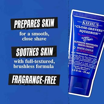 Kiehl's - Ultimate Brushless Shave Cream White Eagle for All Skin Types | Shave Cream for Instant Refreshing & Cooling - With Menthol & Camphor - Suitable for All Skin Types