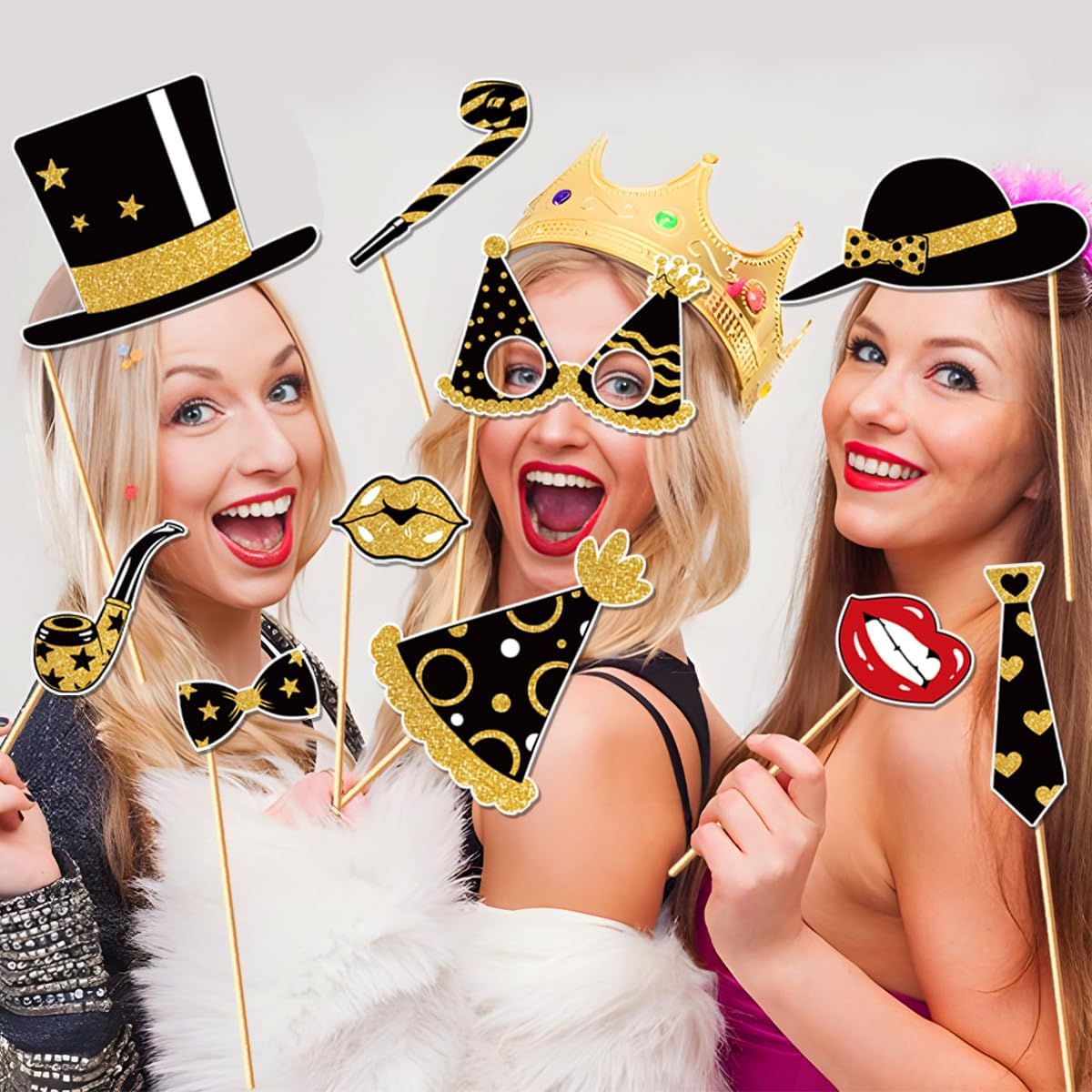 30Pcs Birthday Photo Booth Props Happy Birthday Party Decoration Supplies