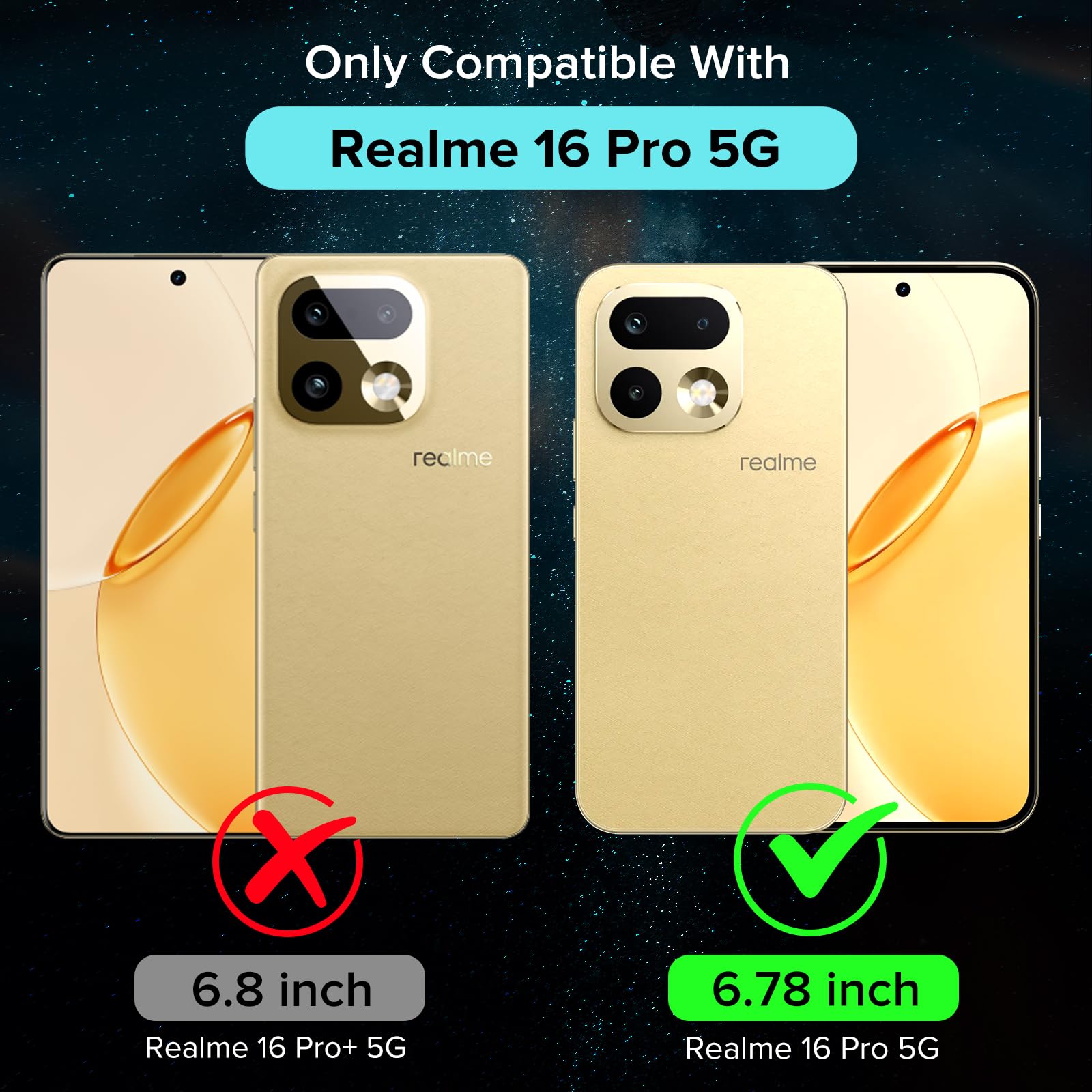 ivoler Szkło Hartowane do Realme 16 Pro 5G, 2 Sztuki Szkła na Ekran + 2 Sztuki na Aparat, Twardość 9H, HD Clear, Odporne na Zarysowania i Bąbelki