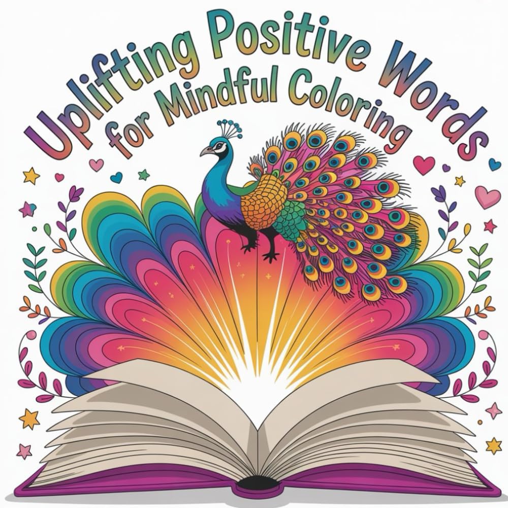 Uplifting Positive Words For Mindful Coloring book: A calming and motivating word coloring collection designed to inspire creativity focus and relaxation for all ages