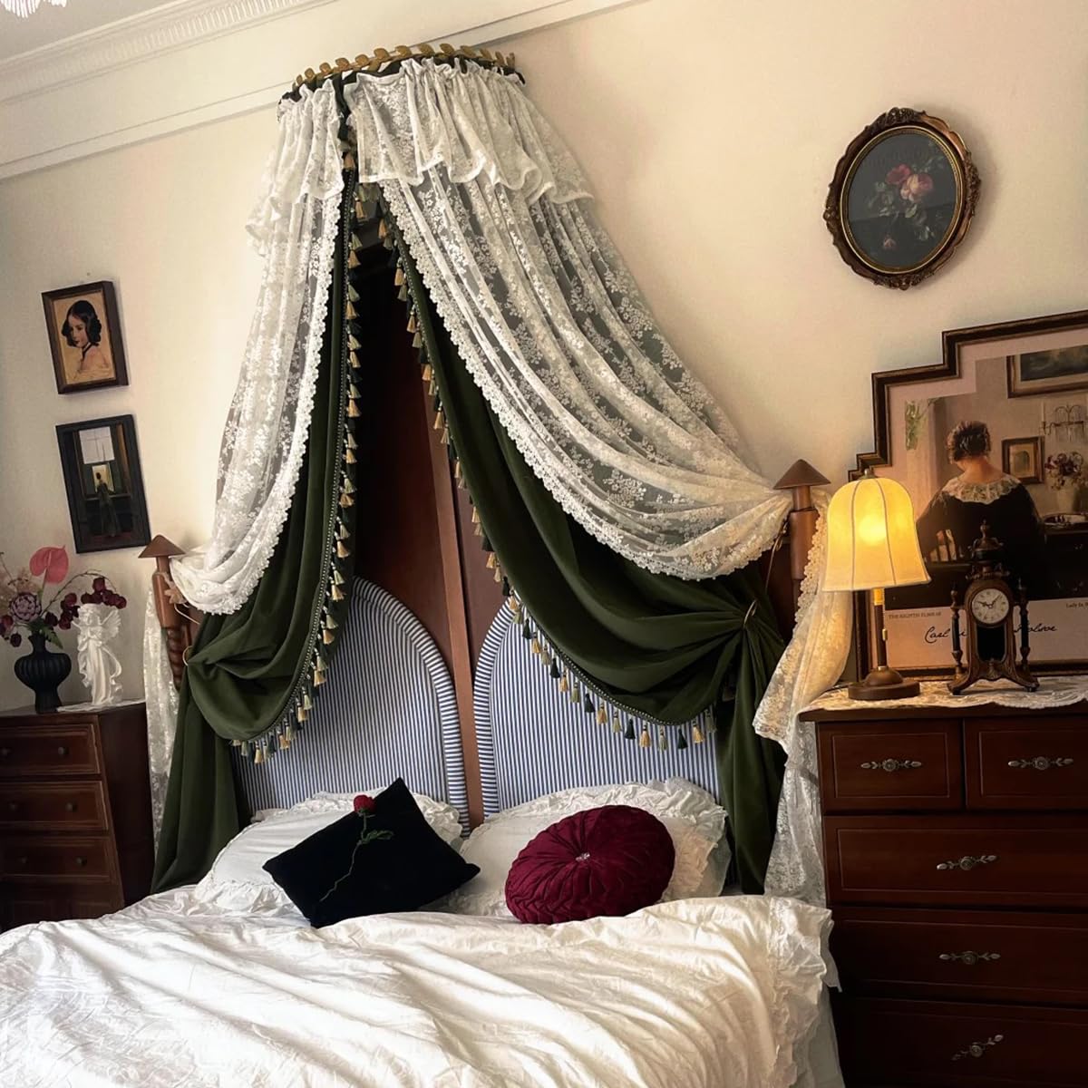 GongZhuMeng Girl Bed Curtain Princess Crown Bed Canopy for Girls Bed Room Beauty Bed Headboard Decoration