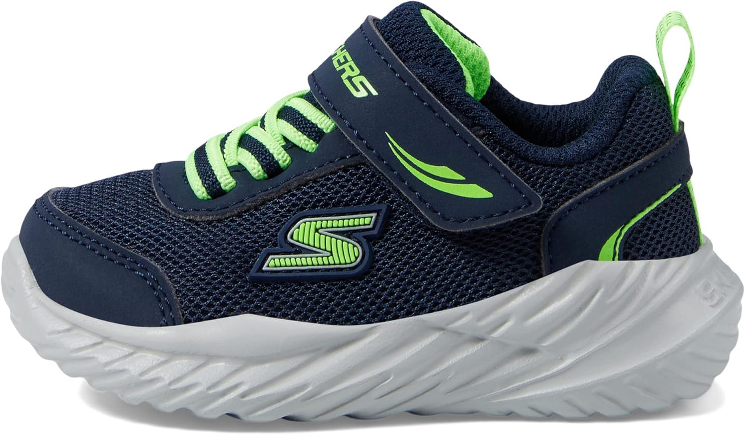 Skechers Kids Boy's Nitro Sprint Sneaker, Navy/Lime, 6 Toddler