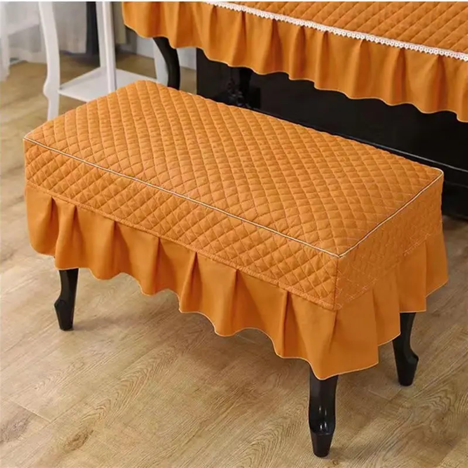 Klavier Flügel Abdeckung Klavierabdeckungstuch, aufrecht, elegante und sorgfältige Abdeckung, Einfachheit mit, staubdicht, schützend, kratzfest(Orange,Piano - Single Stool)