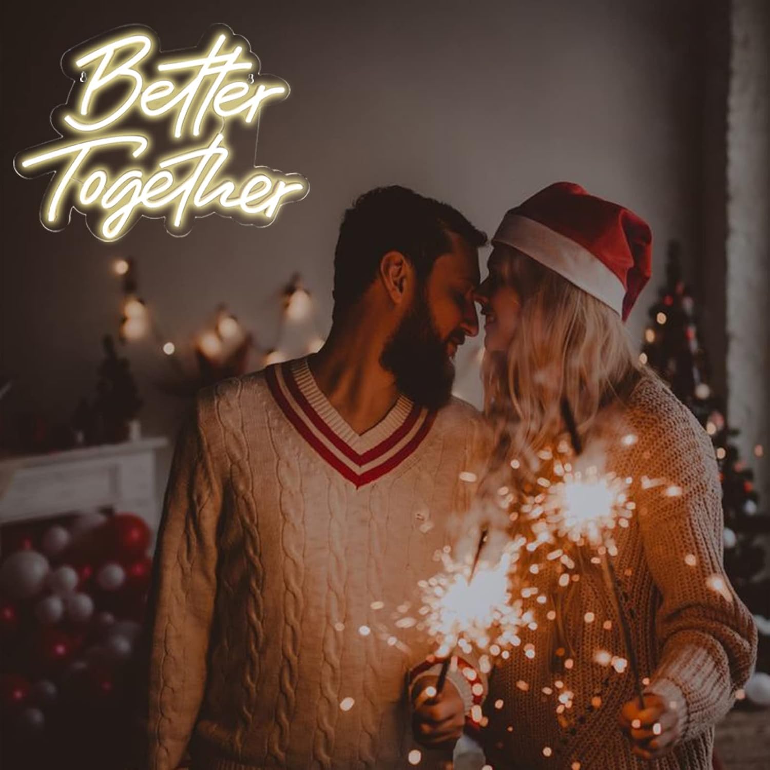 Better Together Neon Sign, Warm White Led Neon Light Signs, Art Wall Lights Decoration for Wedding Party Club Anniversary Bar Birthday decor(Better Together) - Image 8