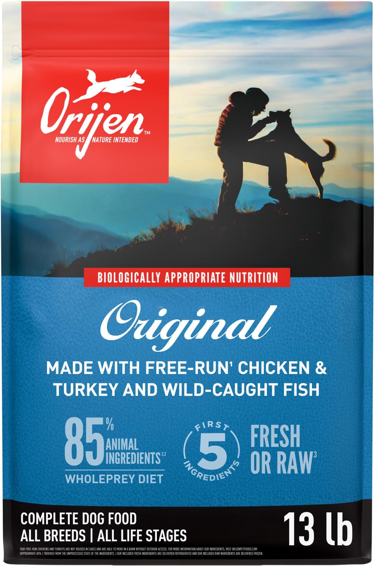 - ORIJEN Grain Free High Protein Dry Dog Food Original Recipe 13lb Bag