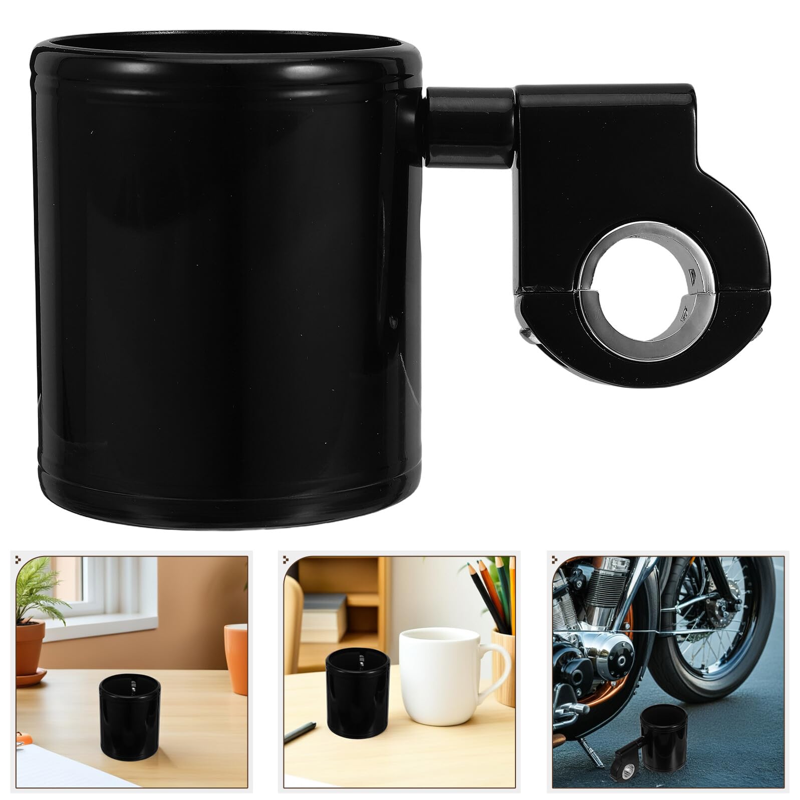 Abaodam Motorrad Getränkehalter Aluminium Schwarz Universelle Halterung für 78mm Flaschen Kompatibel mit Roller Fahrrad und Kinderwagen Lenkerbefestigung 7/8 1 1-1/4