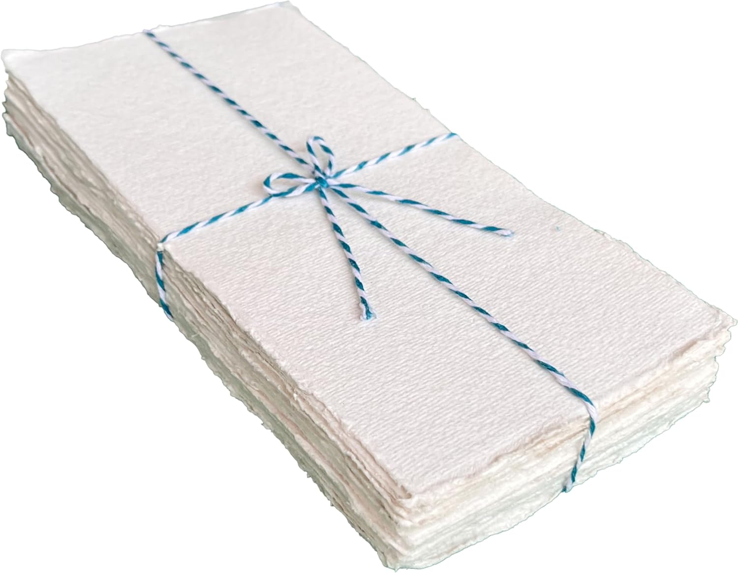 Bitskit 170 GSM Handmade Cotton Deckle Edge Paper – Lightweight, Textured Sheets for Invitations, Stationery, Journals, and Art Projects (Pack of 50) (4 x 9 inch)