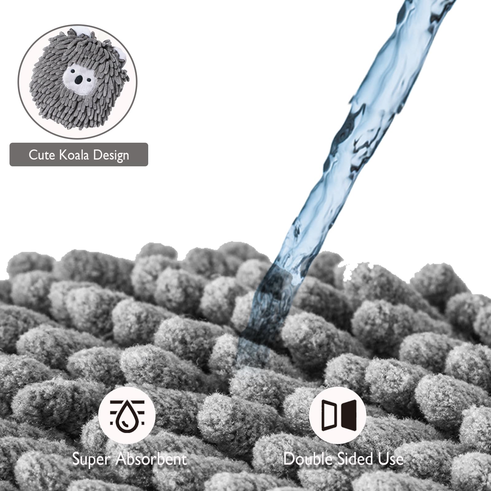 Lot De 6 Serviettes à Main En Tissu Chenille Doux Et Absorbantes En Microfibre Pour Séchage Des Mains - Serviettes De Nettoyage à Suspendre - Séchage Rapide Pour Cuisine Et Salle De