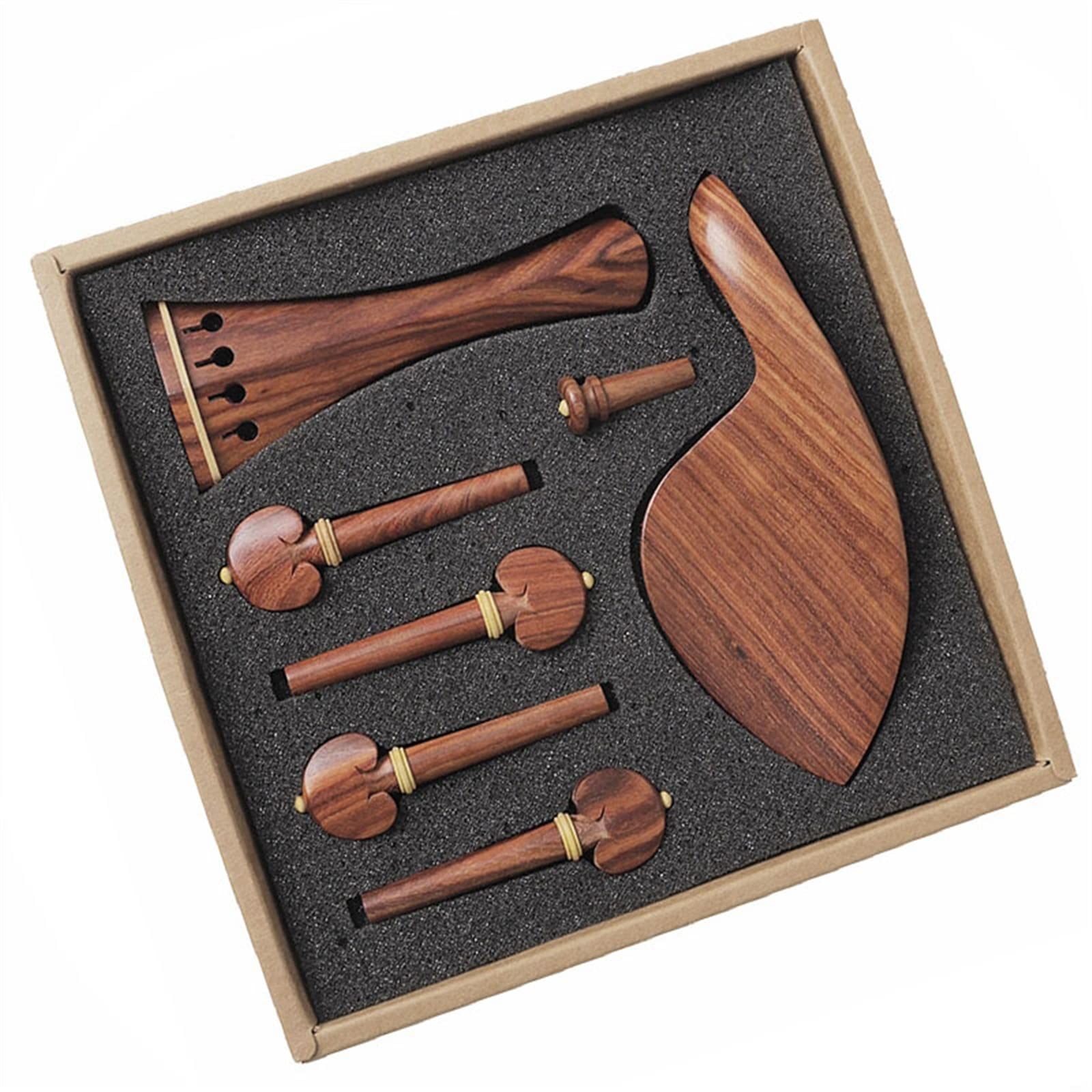4/4 Accessori Per Violino In Sequoia Set Di Quattro Pezzi Incluso Kit Di Parti Di Strumenti Per Cordiera Principiante Accessori per Violino