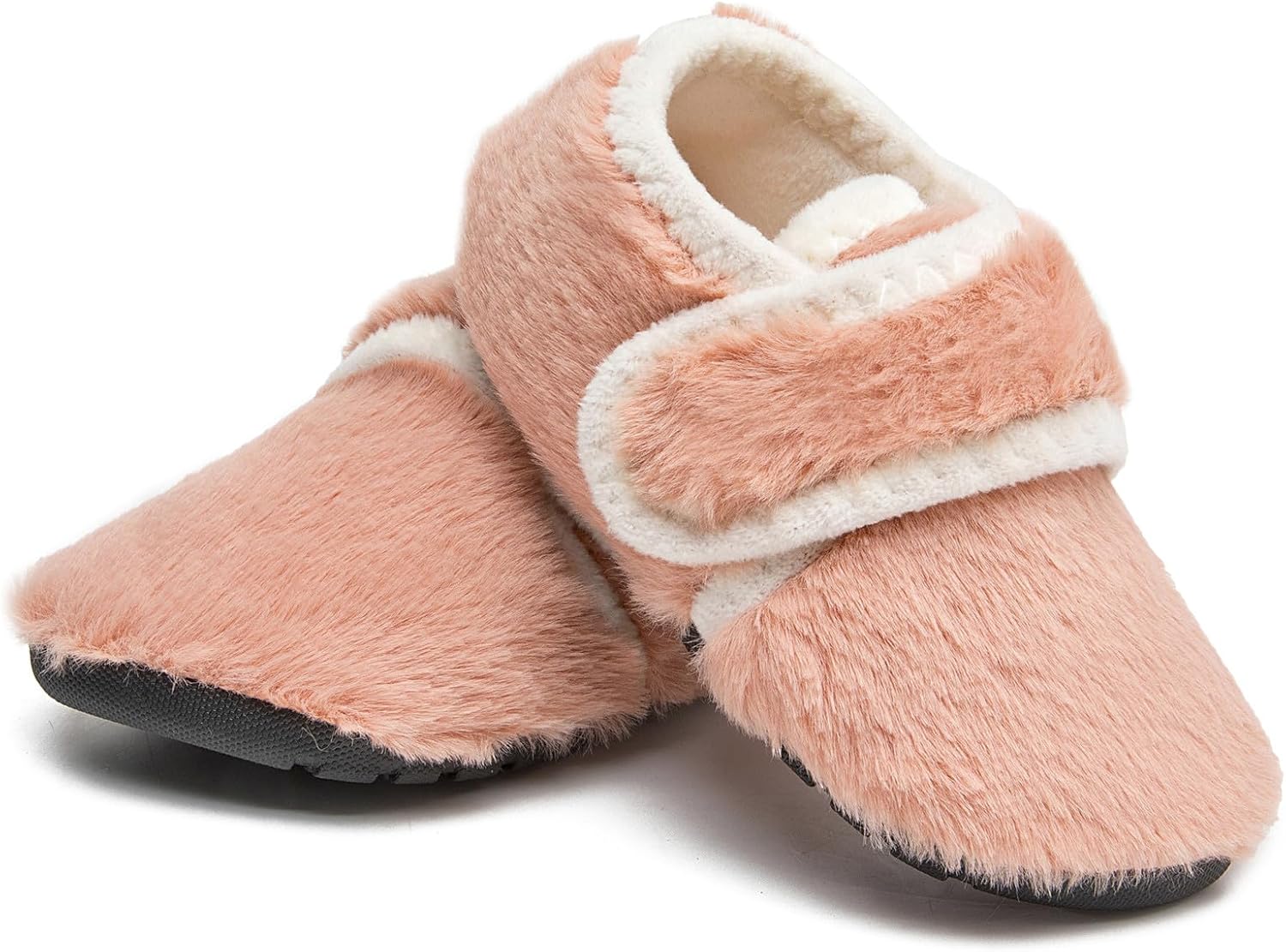 DADAWEN Boys Girls Toddler Slippers Warm House Shoes Kids Baby Lightweight Non-Slip Rubber Soft Sole Winter Slippers for Indoor Outdoor