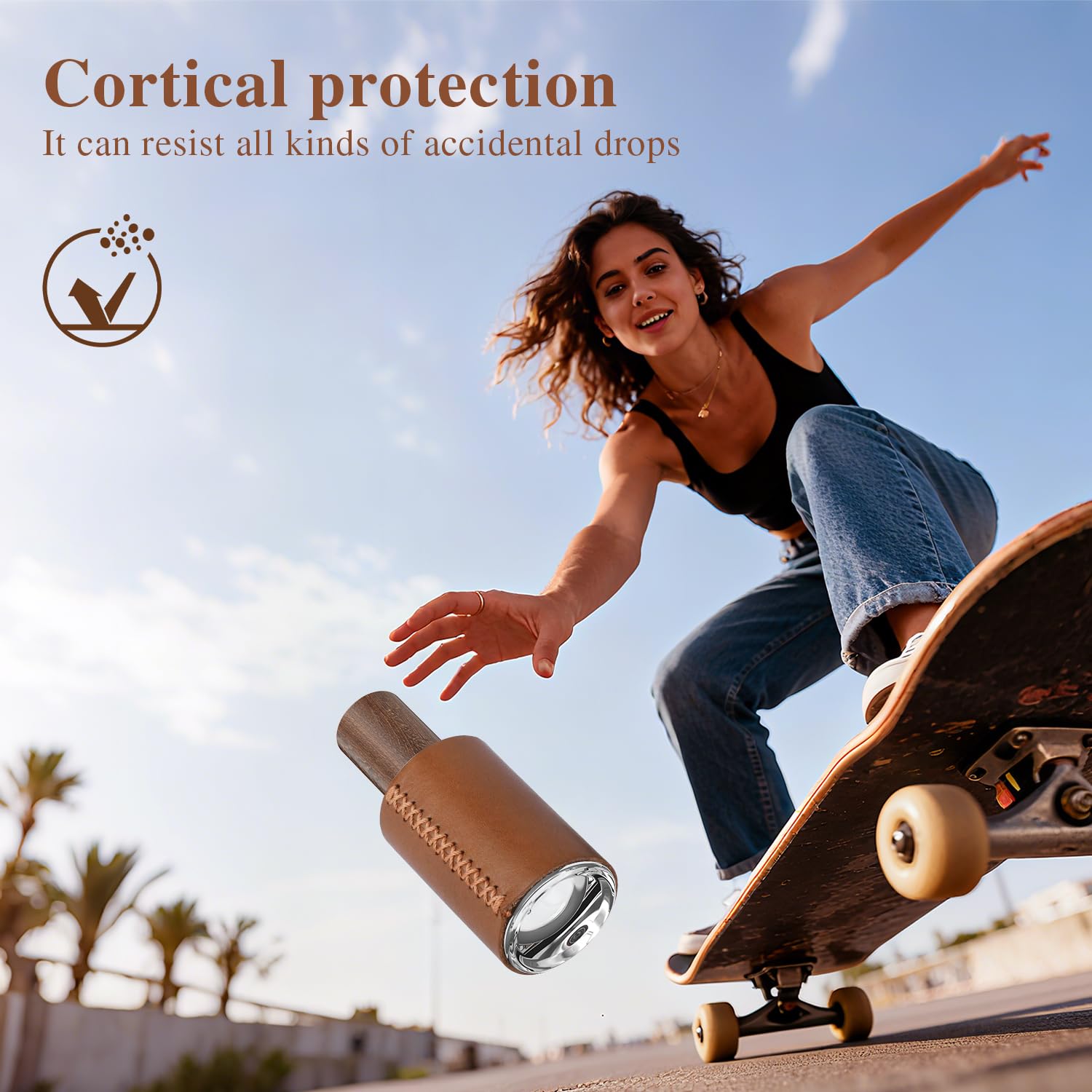 Pusta szklana butelka z rozpylaczem do wielokrotnego napełniania ze skórą, przenośny zestaw do produkcji perfum podróżnych z narzędziem do napełniania (biały + brązowy)