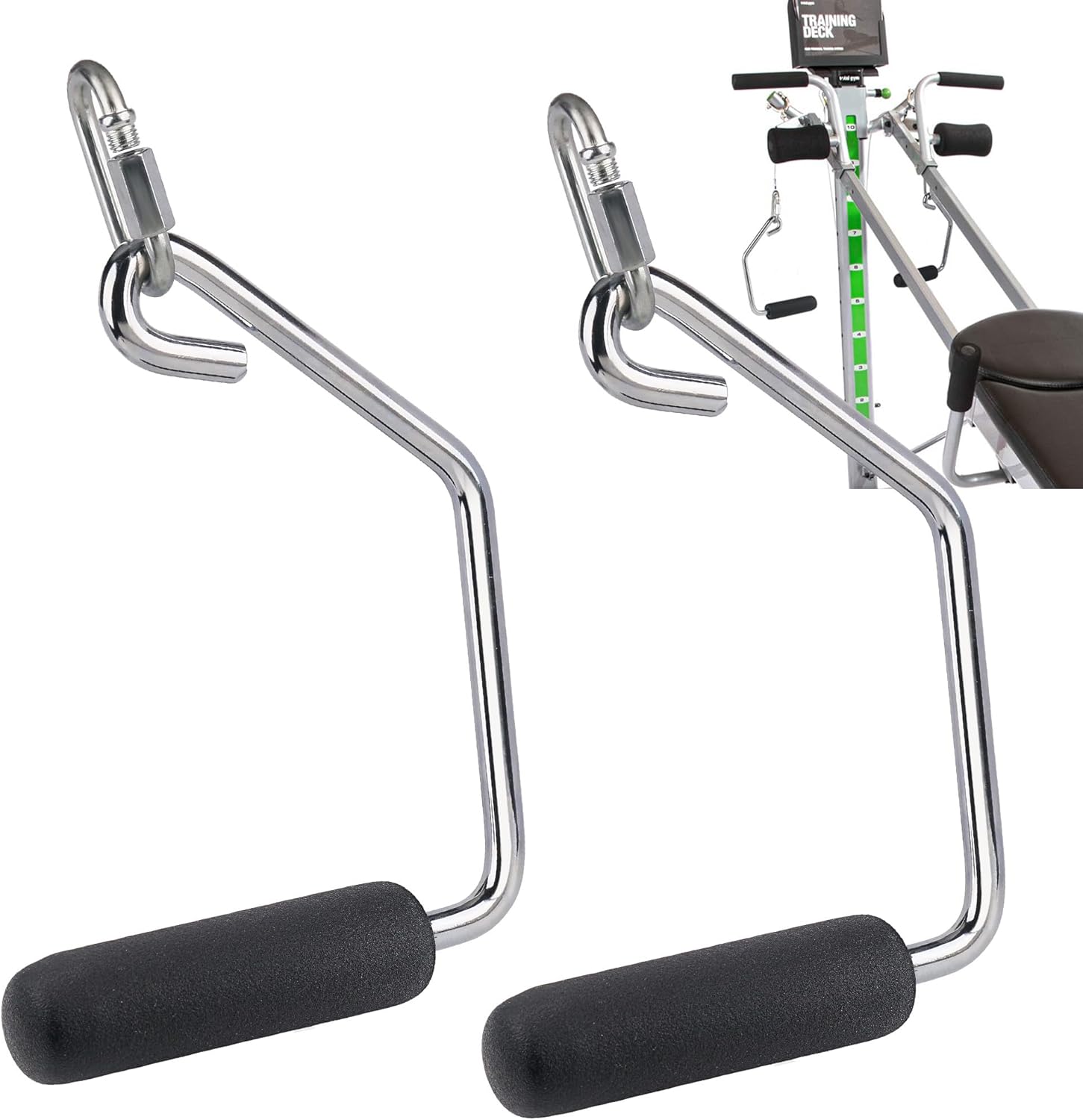 Open Ended Chrome Grip Handles for Total Gym Accessories - Compatible with Total Gym XLS, Supra, Electra, FIT - Replacement Parts