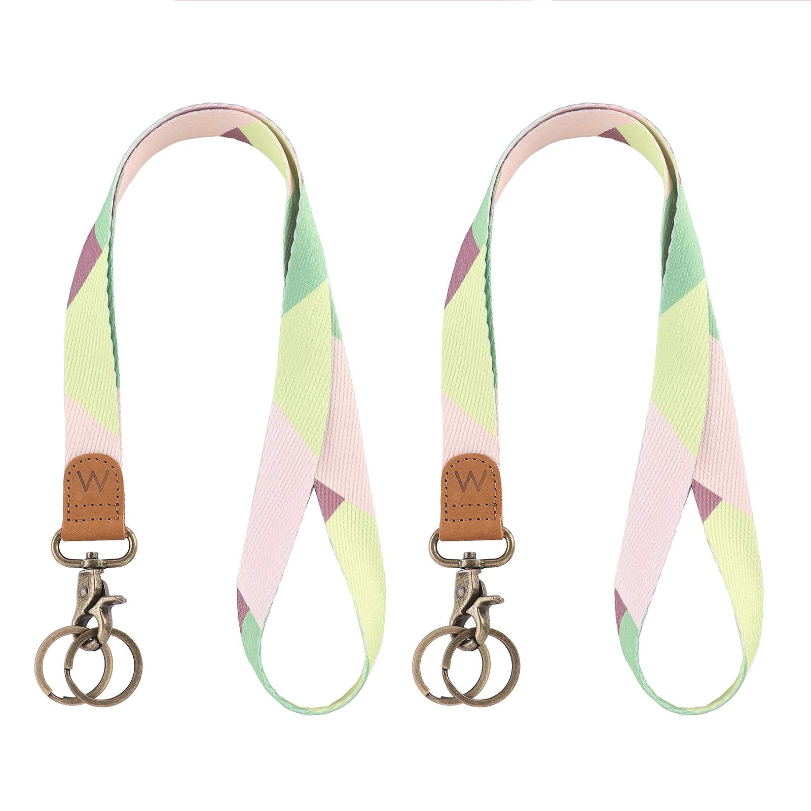 WEZEBEL 2 Pack Neck Lanyard for Keys, Nice Pattern Neck Strap Key Chain Holder Lanyards for ID Badges