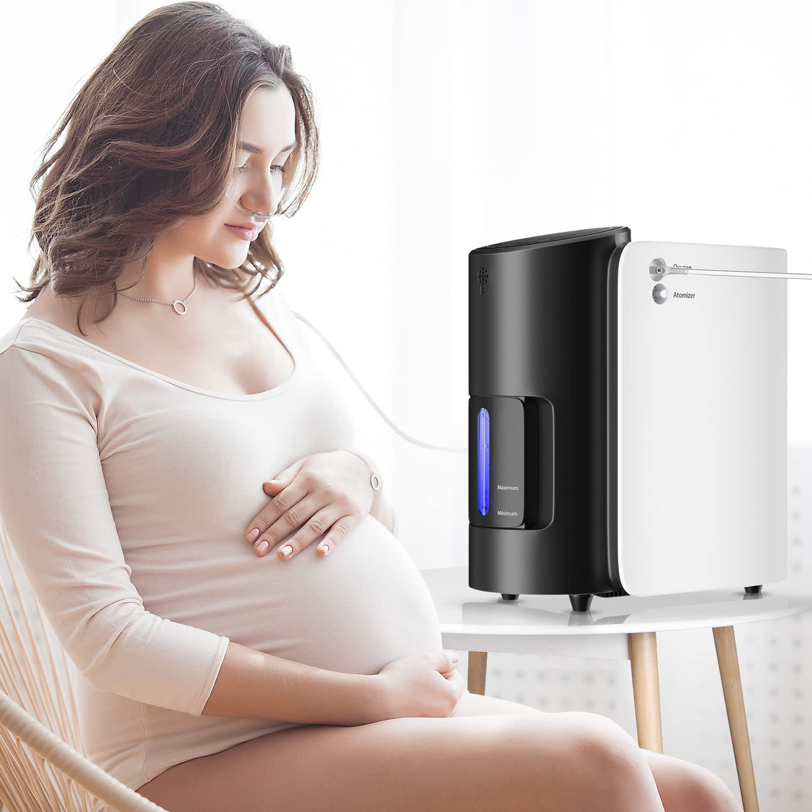 Dispositivo di ossigeno per la casa 1-7 l/min Concentratore di ossigeno continuo regolabile per la casa Generatore di ossigeno silenzioso per la casa