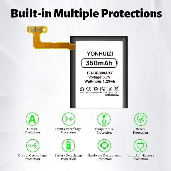 EB-BR880ABY Batterie de rechange haute capacité compatible avec Samsung Galaxy Watch 4 Classic SM-R880 (42 mm), Galaxy Watch 4 SM-R860 SM-R865 (40 mm) avec kit d'outils - 3