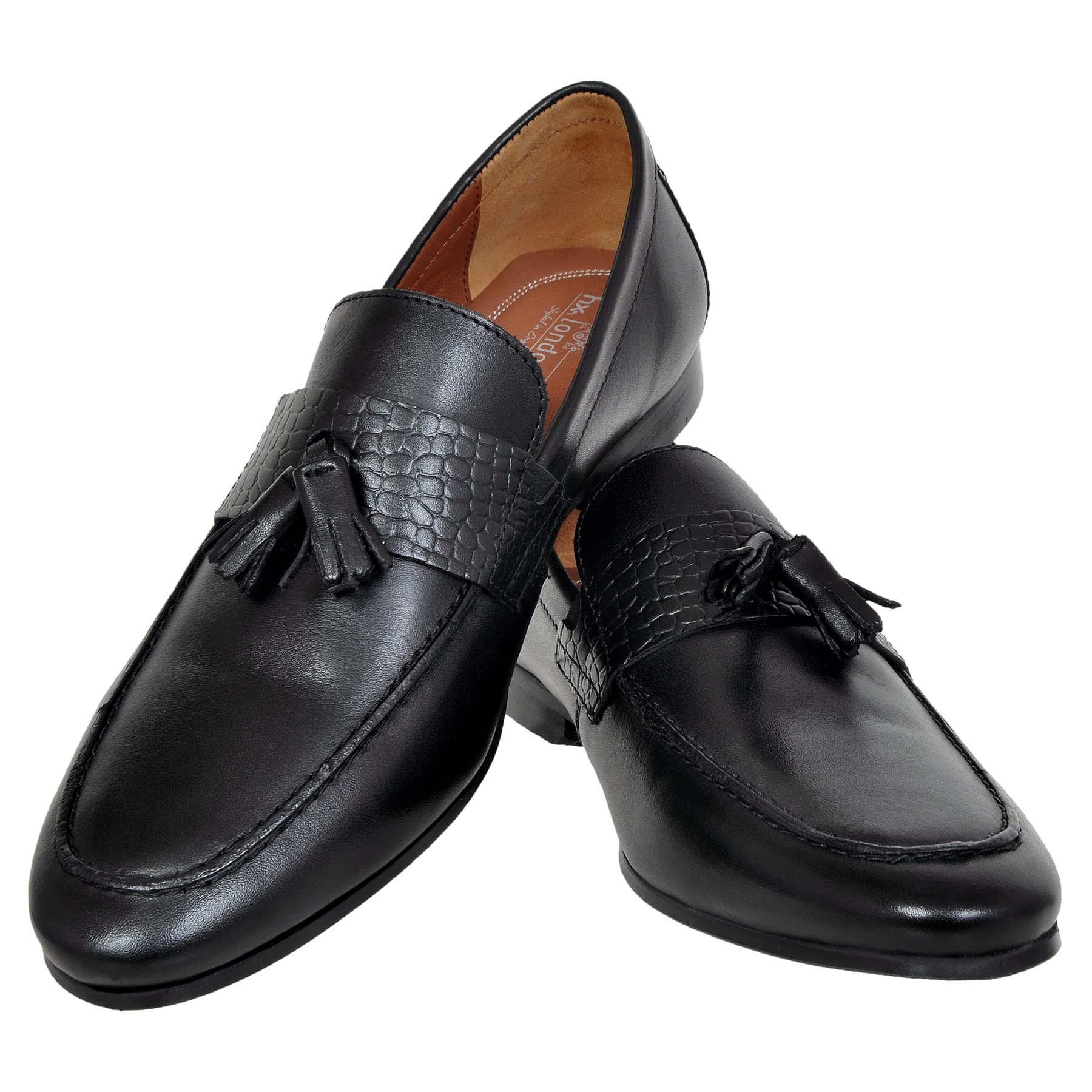Hx London Genuine Leather Exotic Croc Print Daily and Office Wear Shoe with Tussle
